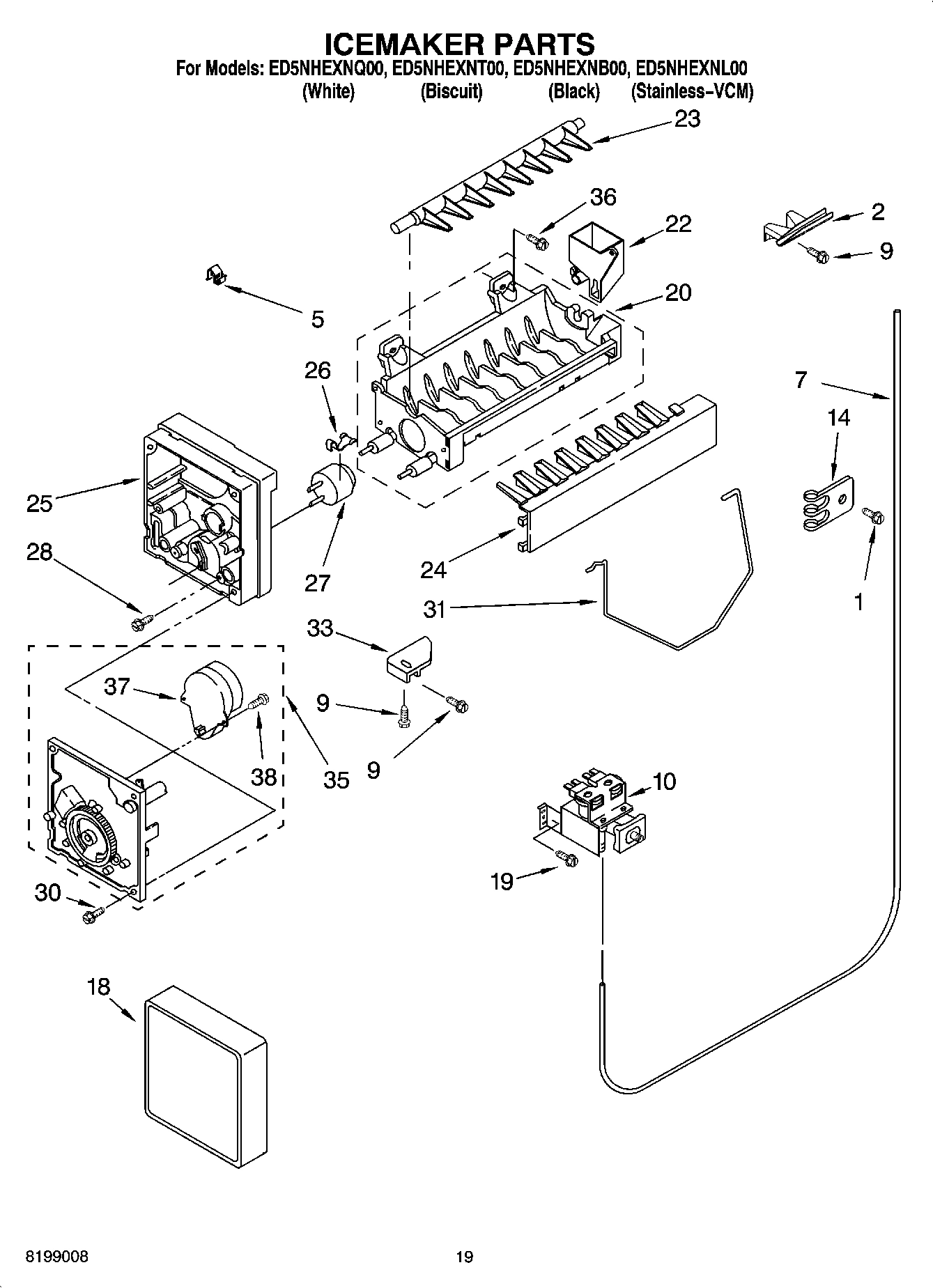 12 - ICEMAKER PARTS, PARTS NOT ILLUSTRATED