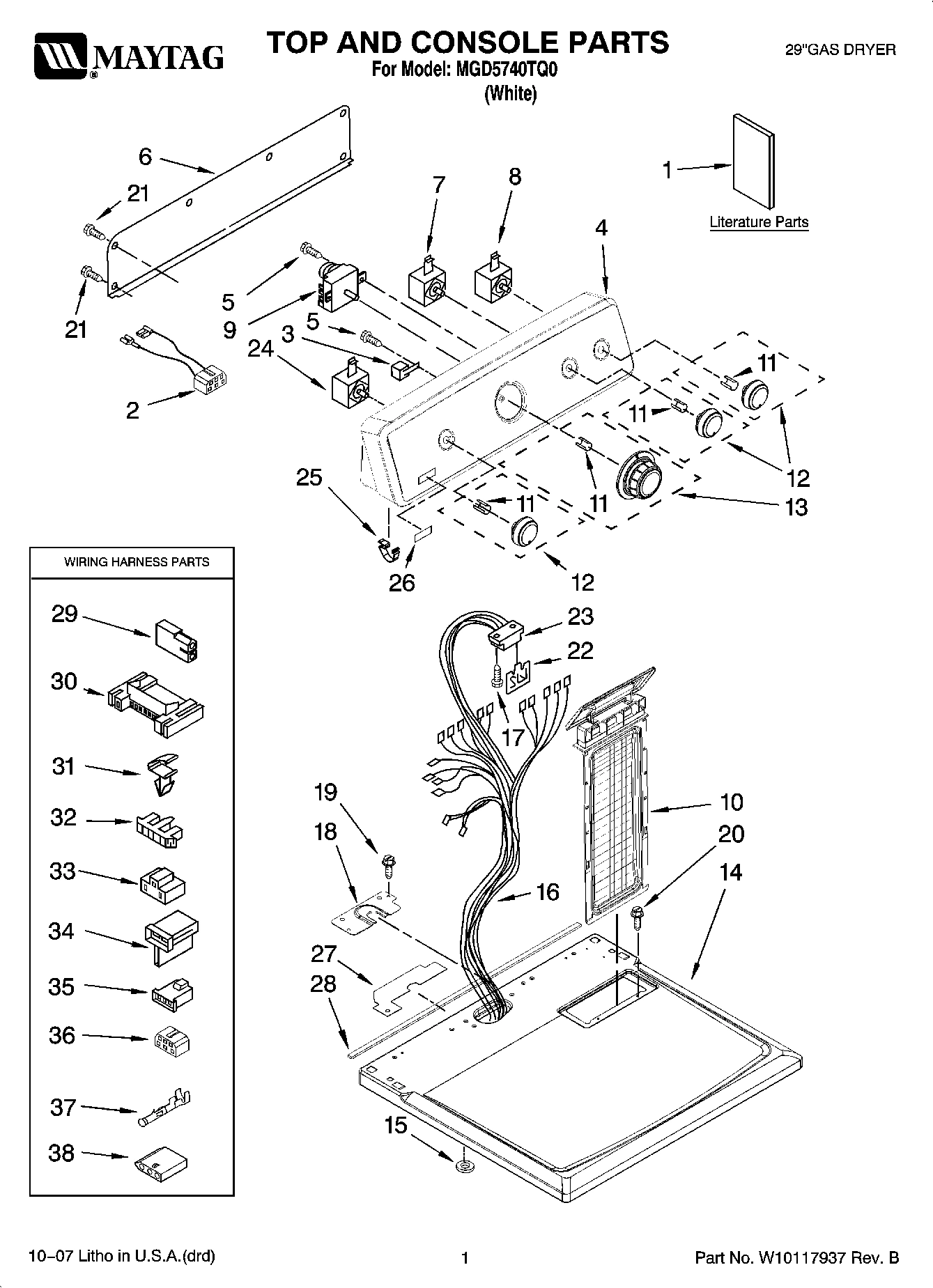 01 - TOP AND CONSOLE PARTS