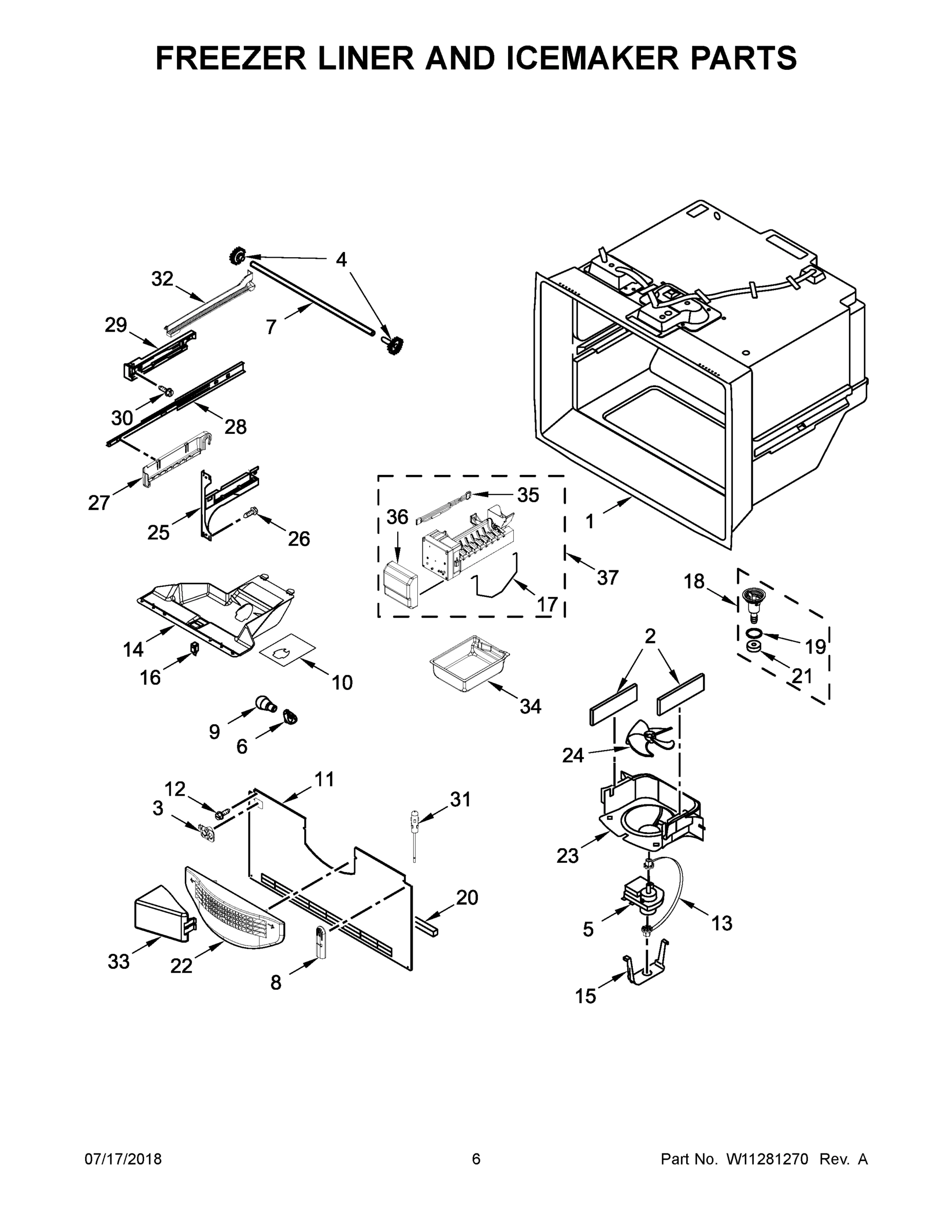 04 - FREEZER LINER & ICEMAKER PARTS