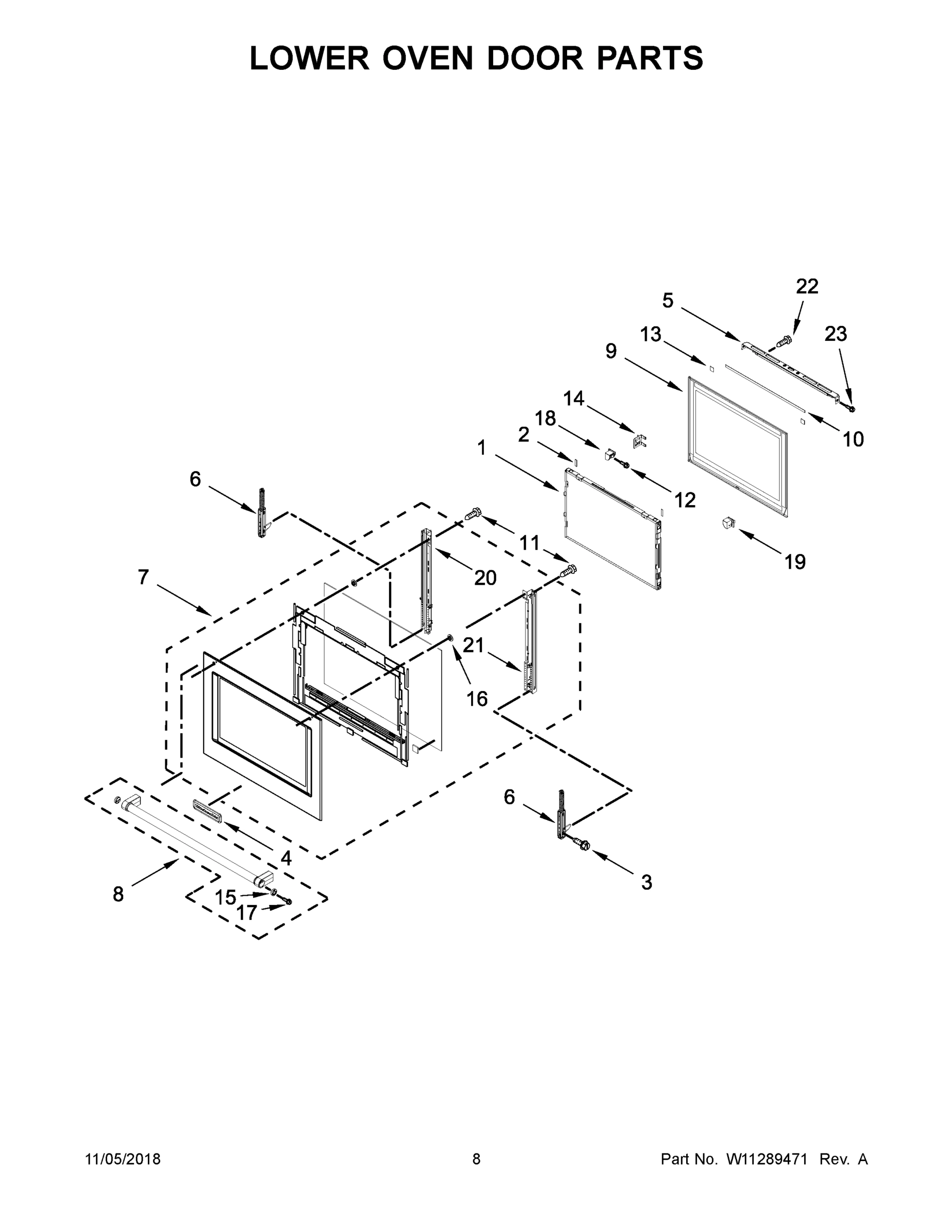 05 - LOWER OVEN DOOR PARTS