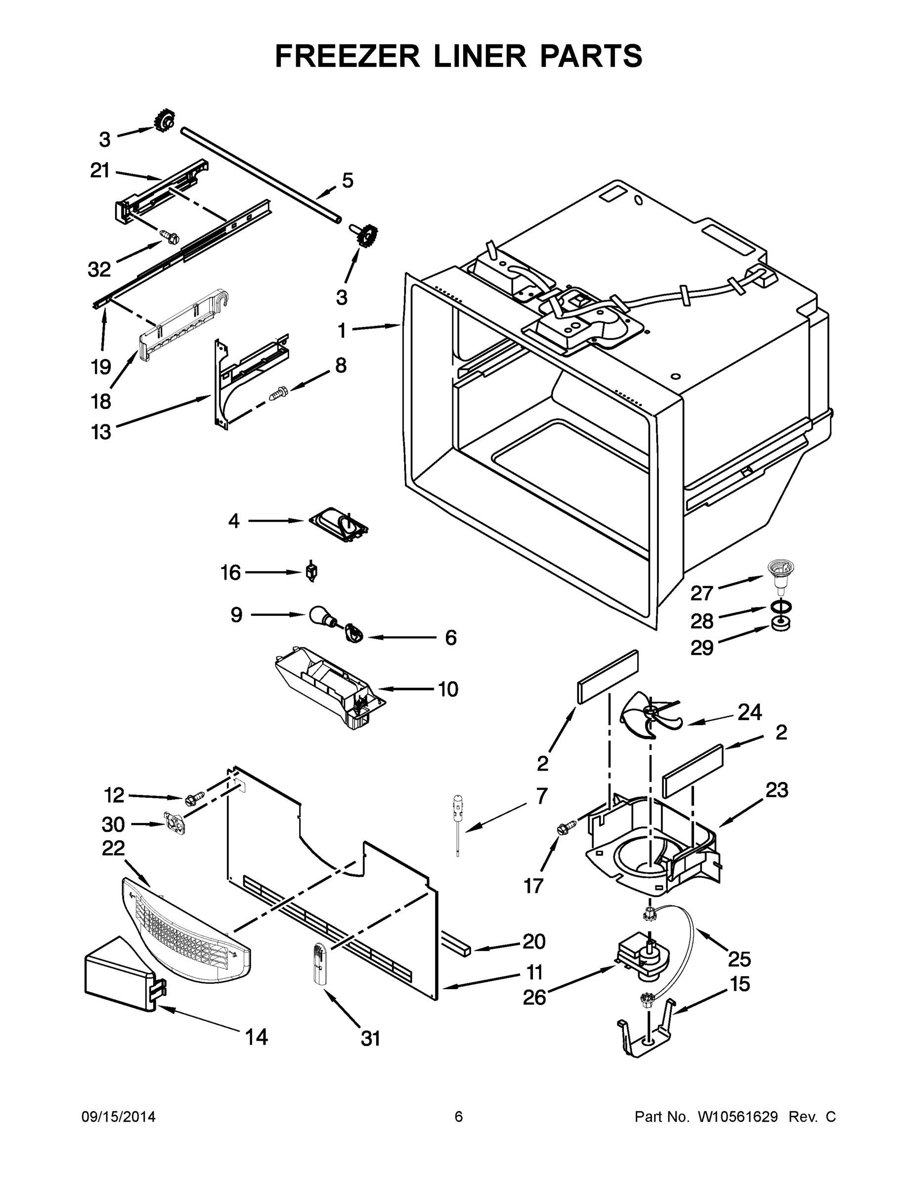 04 - FREEZER LINER PARTS