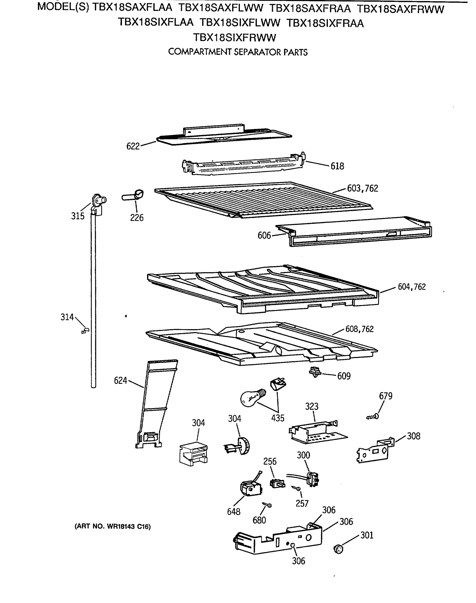 COMPARTMENT SEPARATOR PARTS