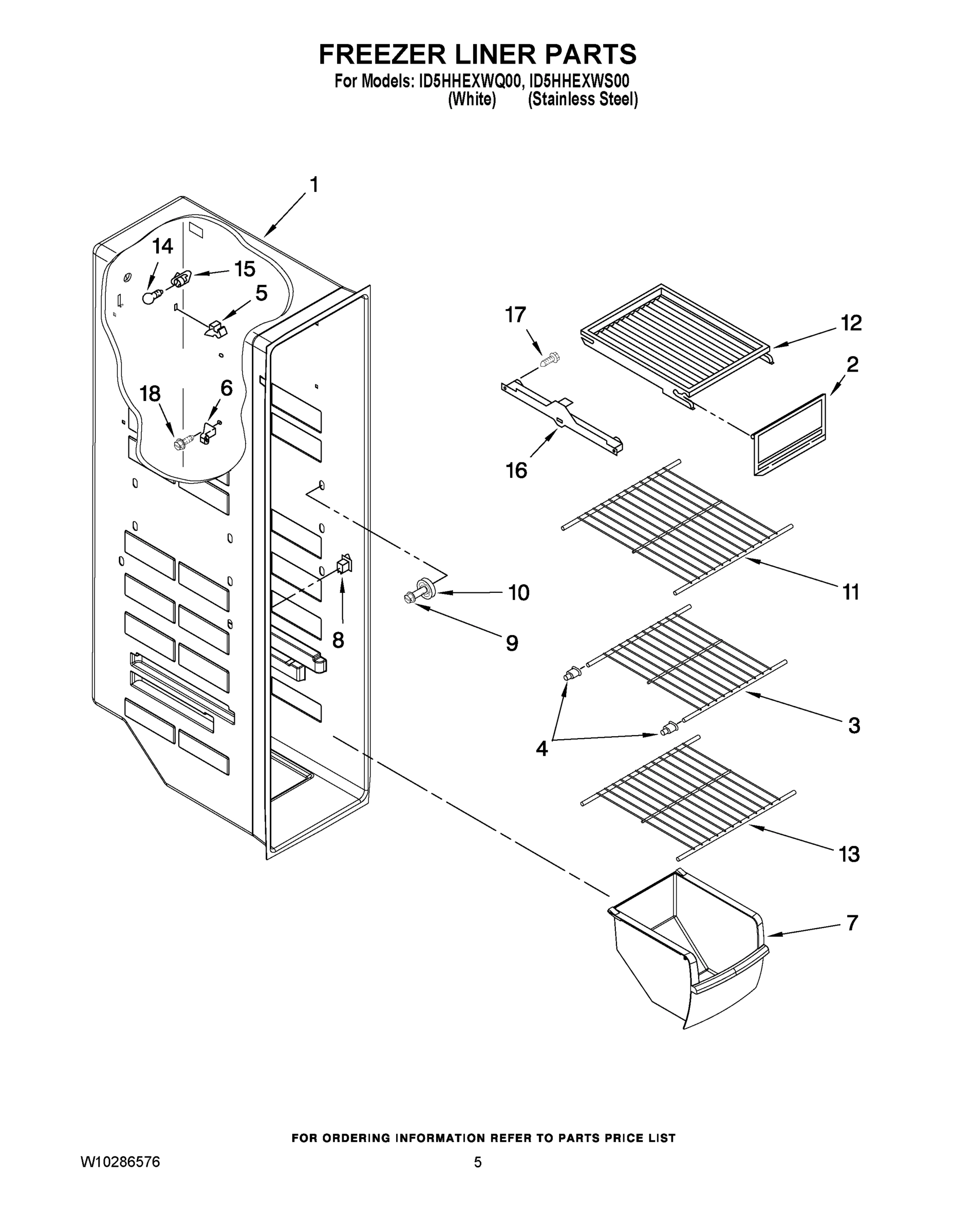 04 - FREEZER LINER PARTS