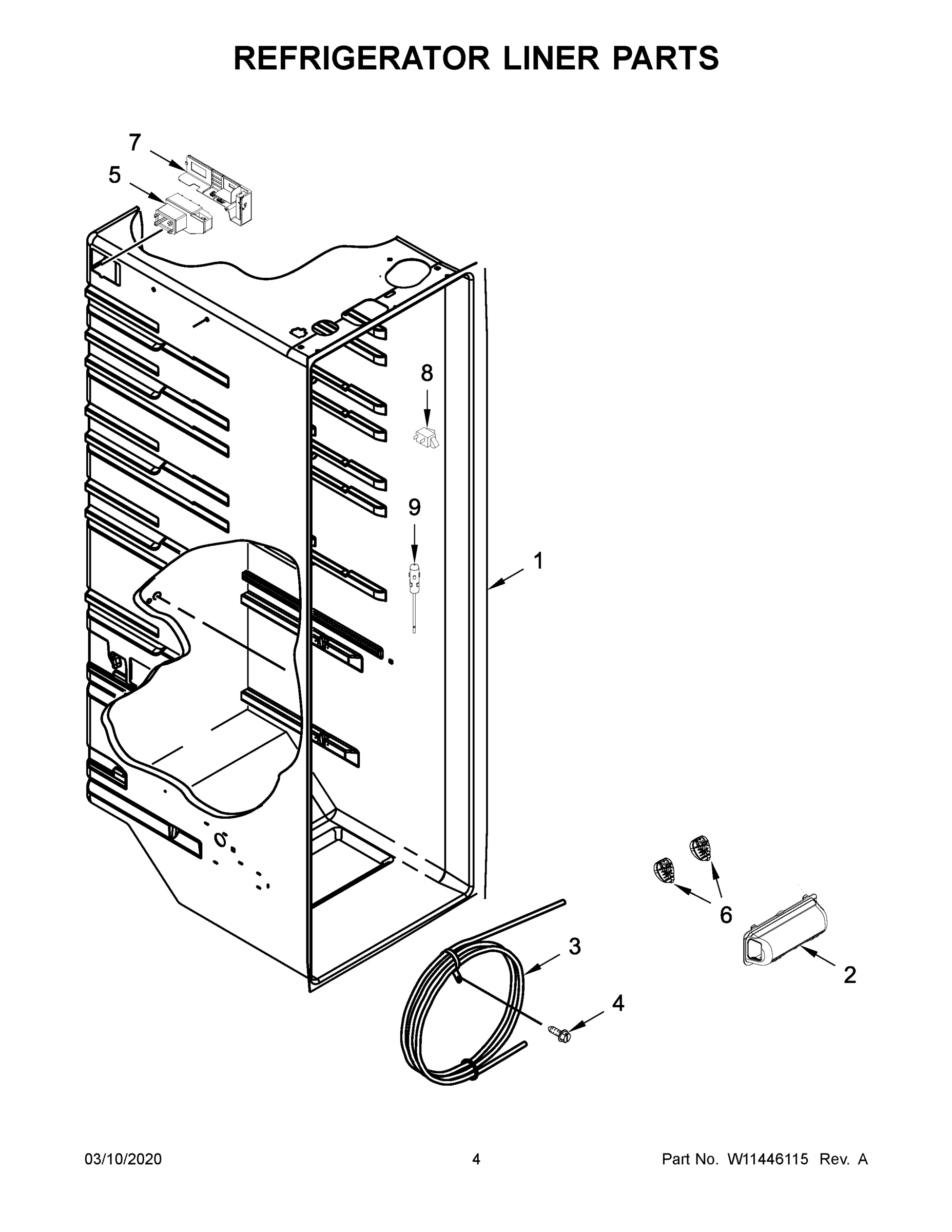 03 - REFRIGERATOR LINER PARTS