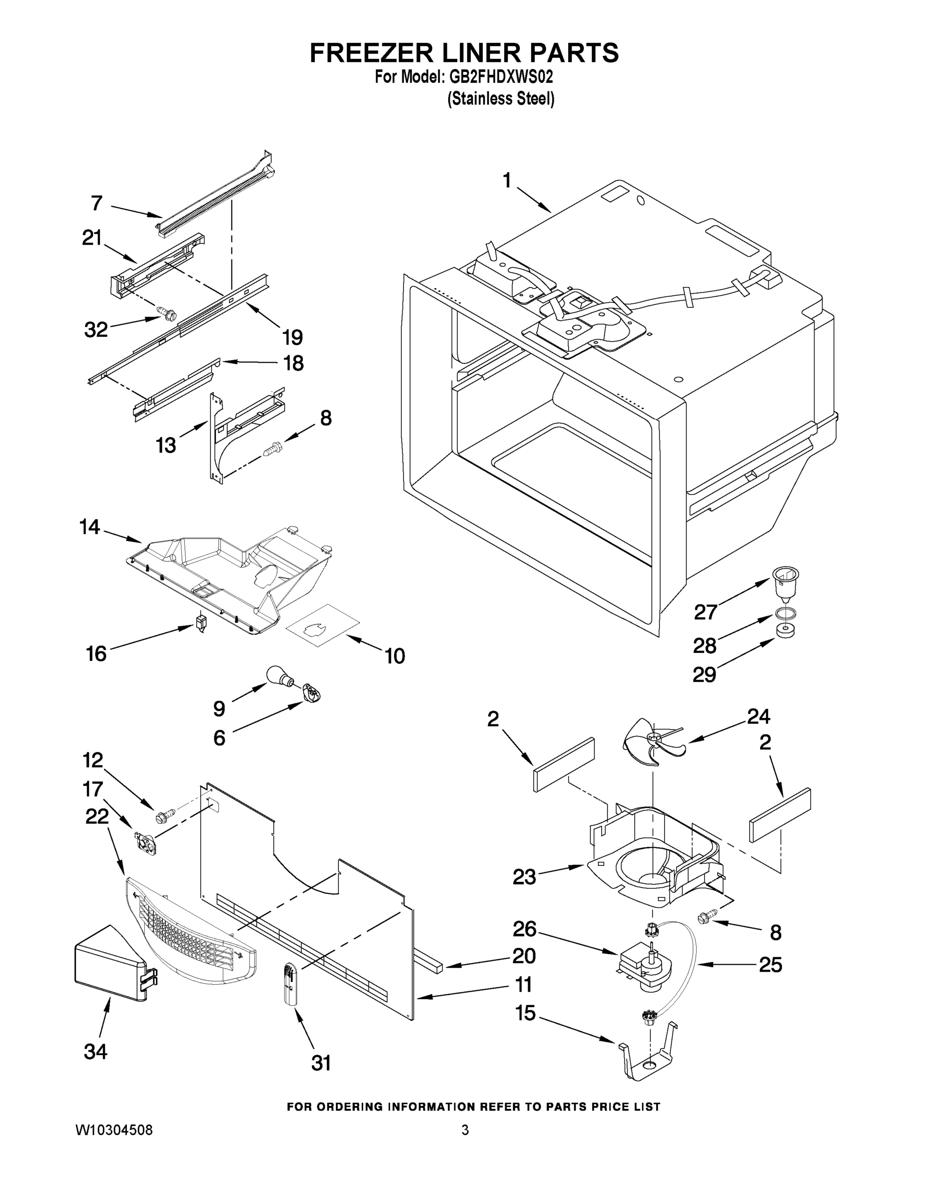 02 - FREEZER LINER PARTS
