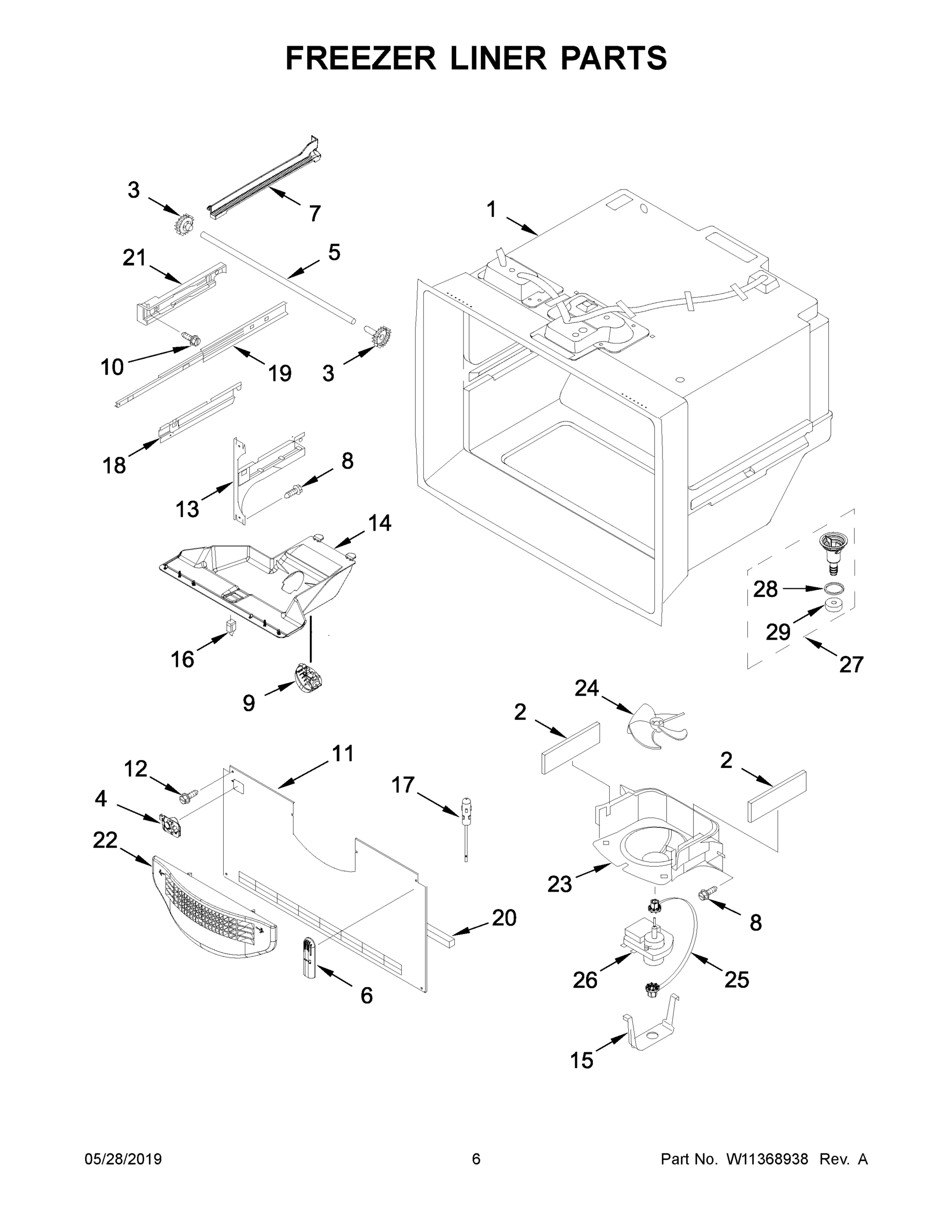 04 - FREEZER LINER PARTS
