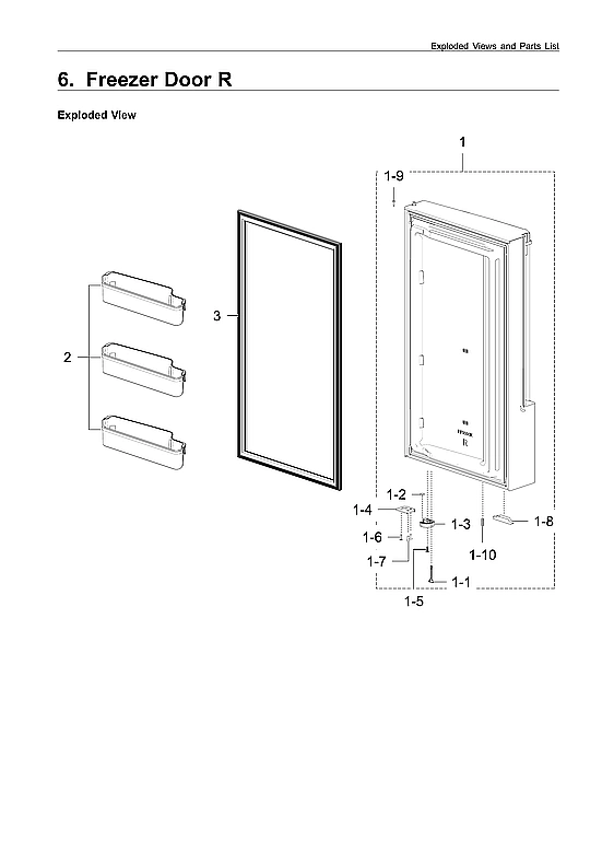 Right Freezer Door Parts