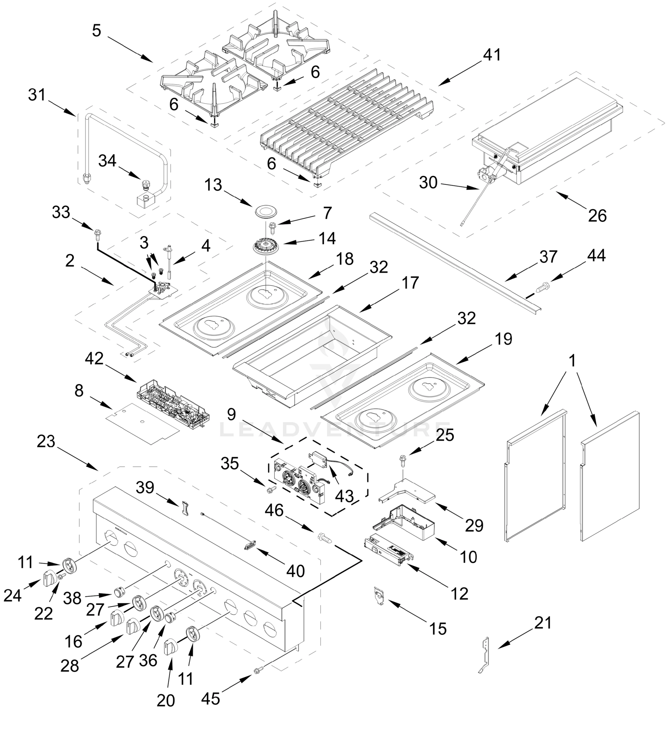 COOKTOP, BURNER, AND GRILL PARTS
