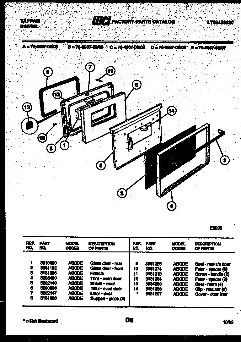 04 - LOWER OVEN DOOR PARTS