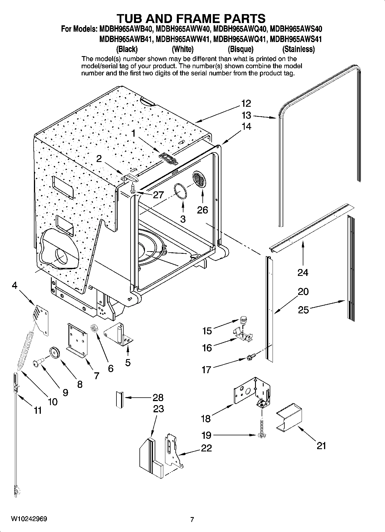 07 - TUB AND FRAME PARTS