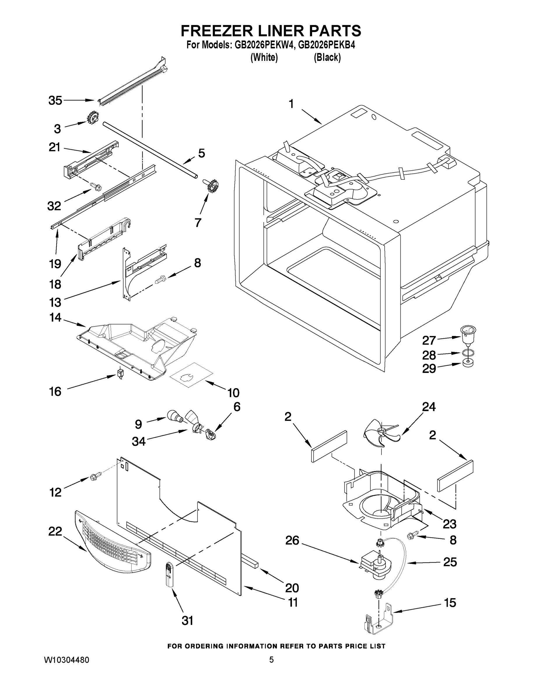 03 - FREEZER LINER PARTS