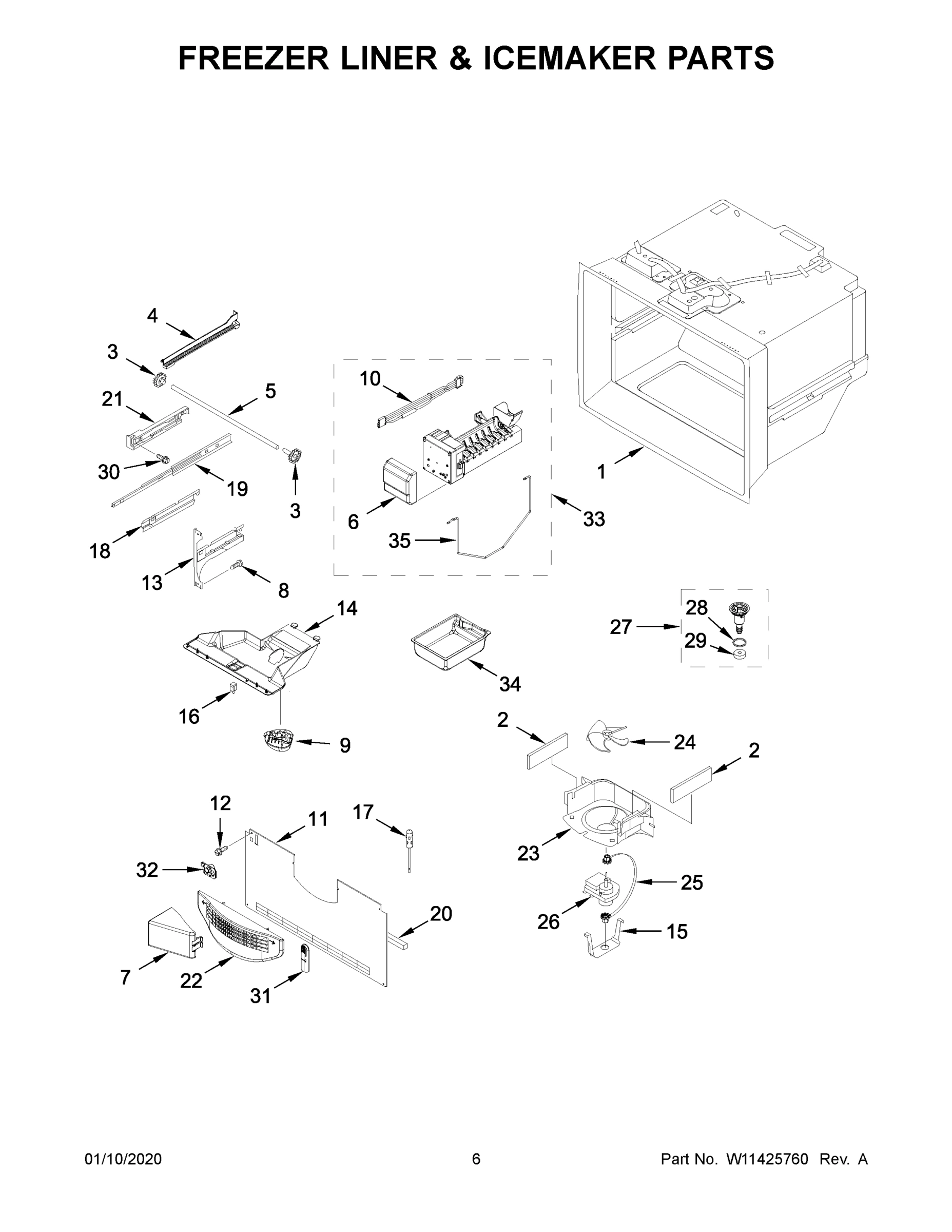 04 - FREEZER LINER & ICEMAKER PARTS
