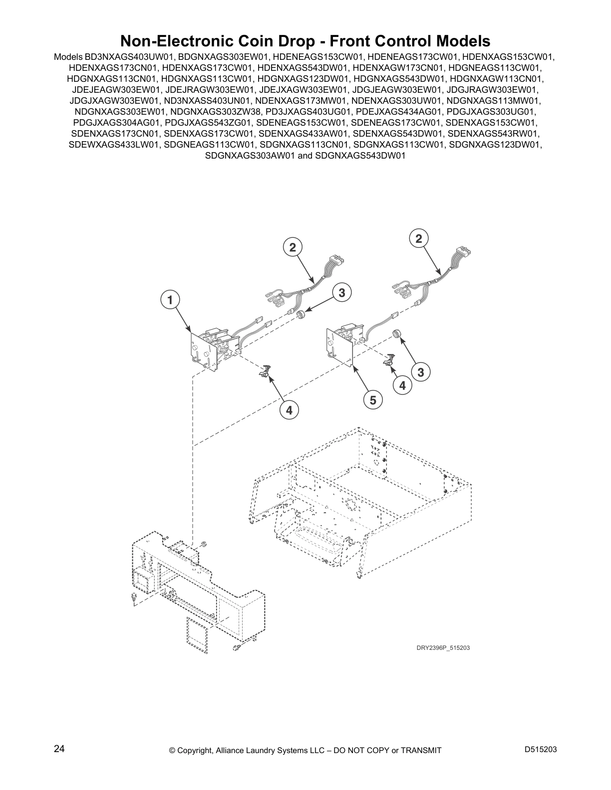 Non-Electronic Coin Drop - Front Control Models