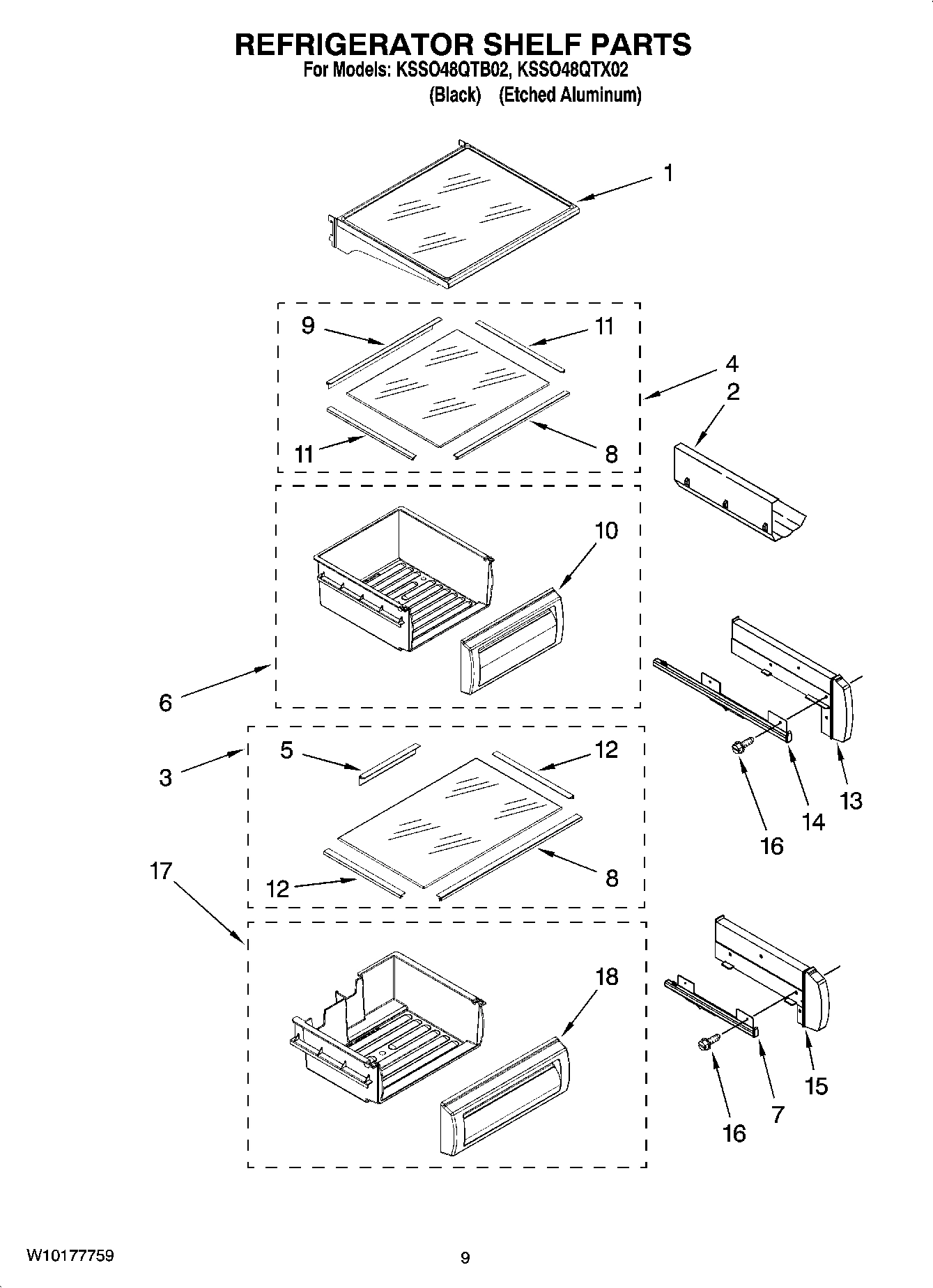 07 - REFRIGERATOR SHELF PARTS