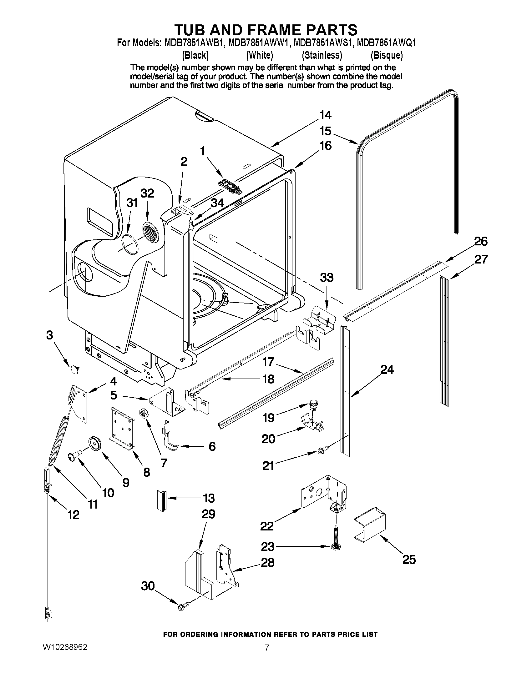 07 - TUB AND FRAME PARTS