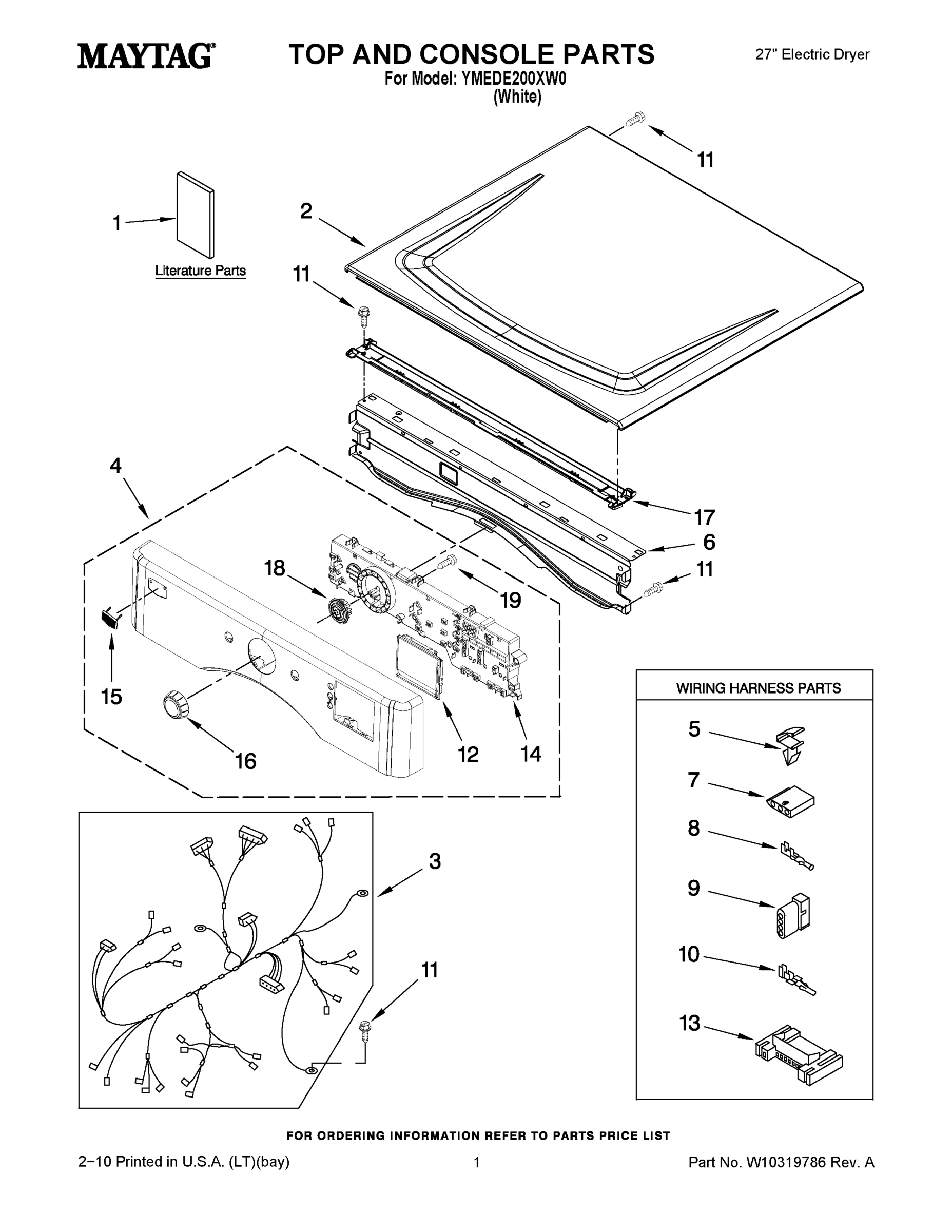 01 - TOP AND CONSOLE PARTS