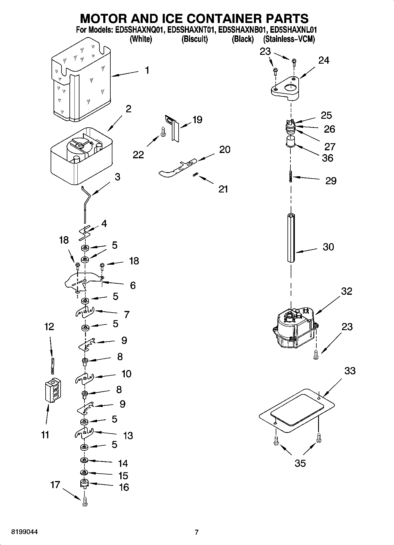 05 - MOTOR AND ICE CONTAINER PARTS