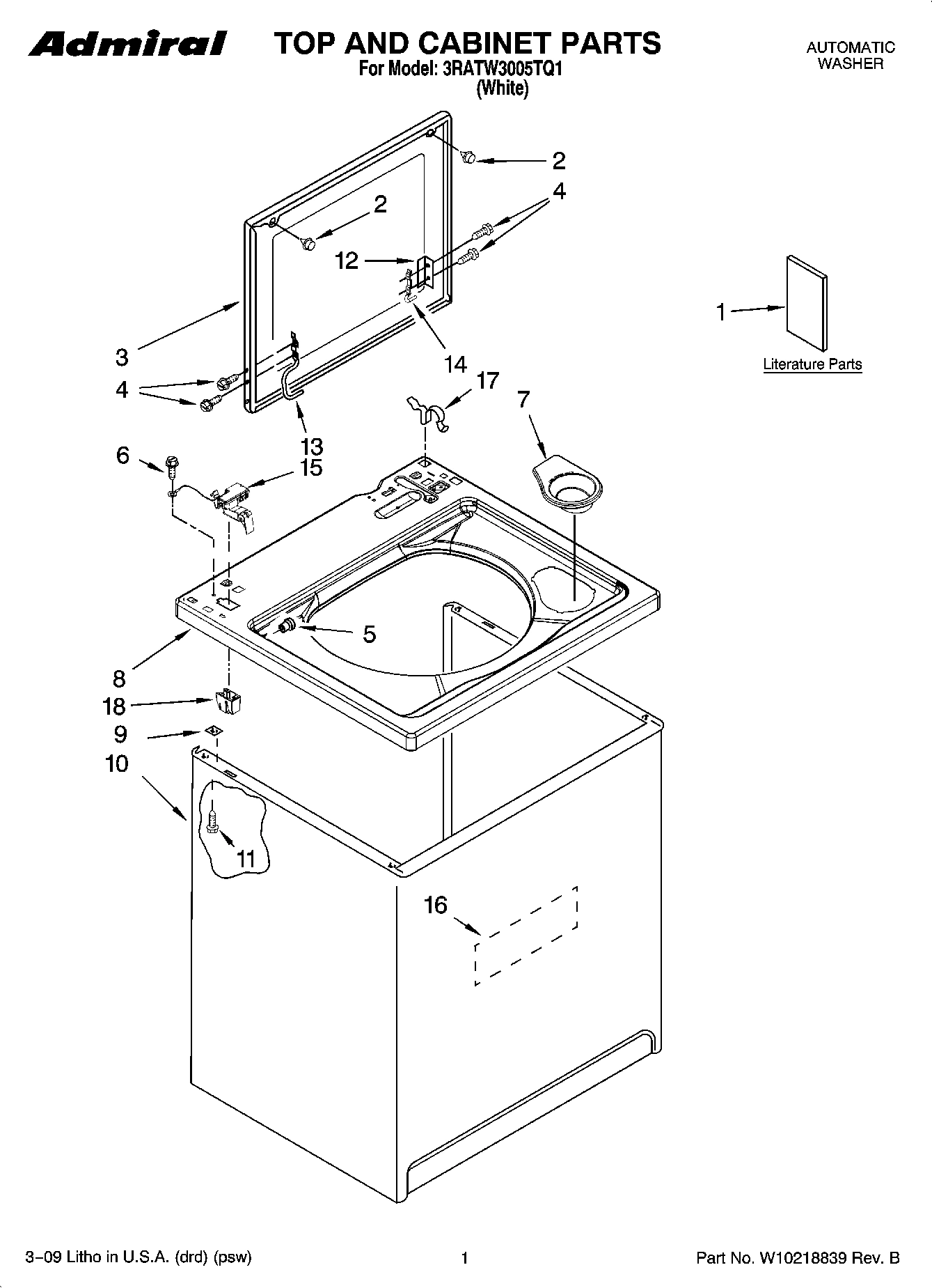 01 - TOP AND CABINET PARTS