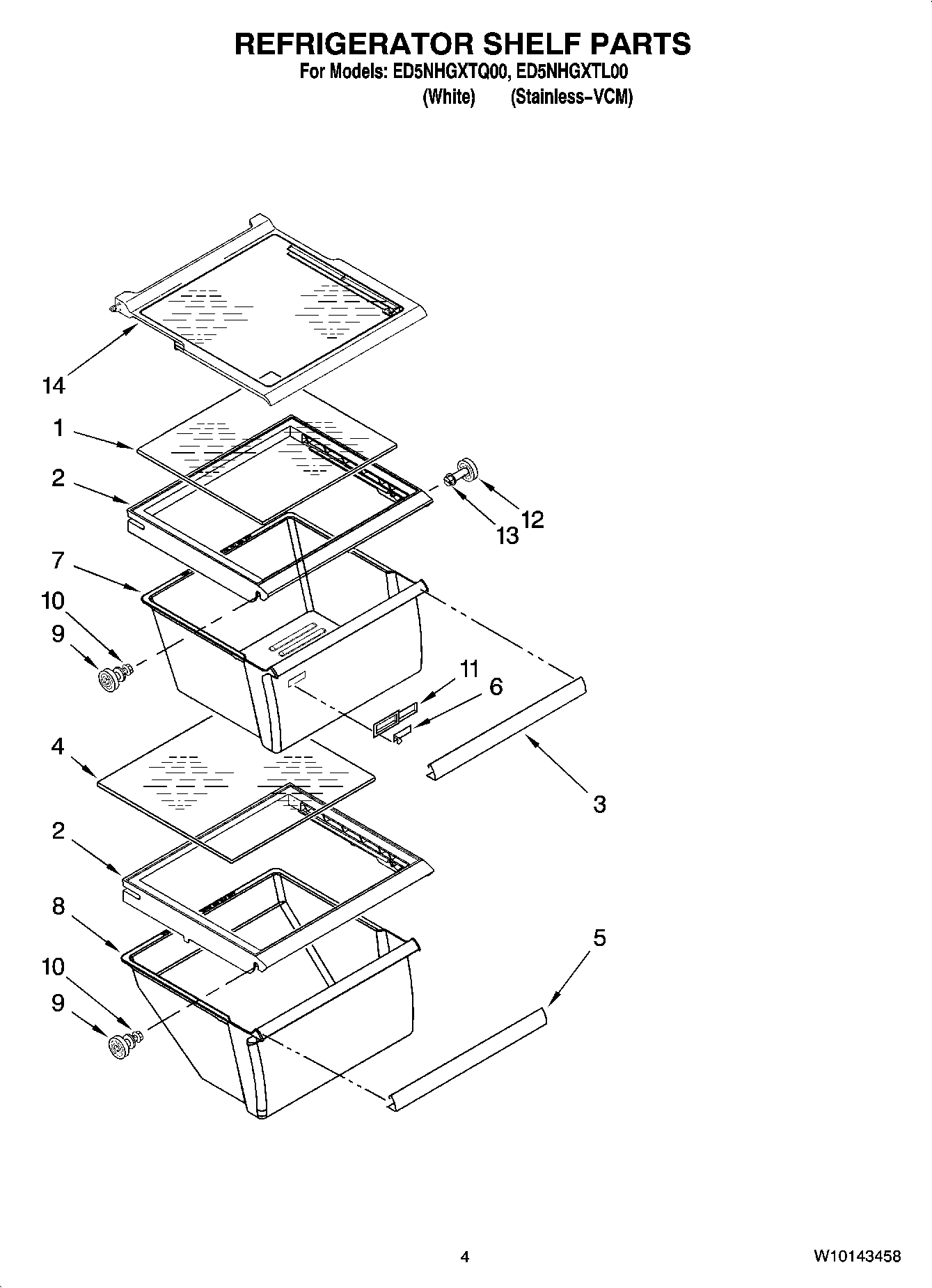 03 - REFRIGERATOR SHELF PARTS