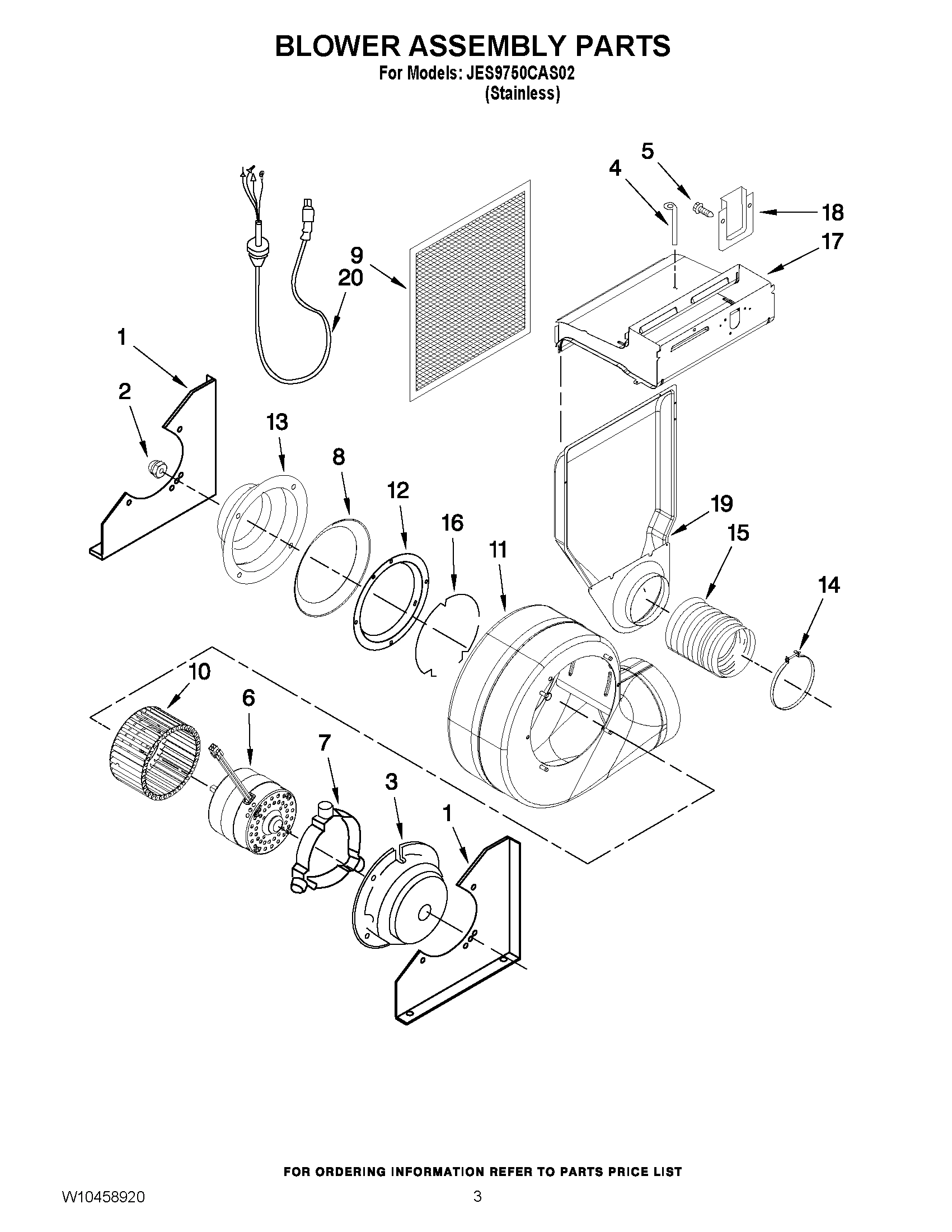 03 - BLOWER ASSEMBLY PARTS