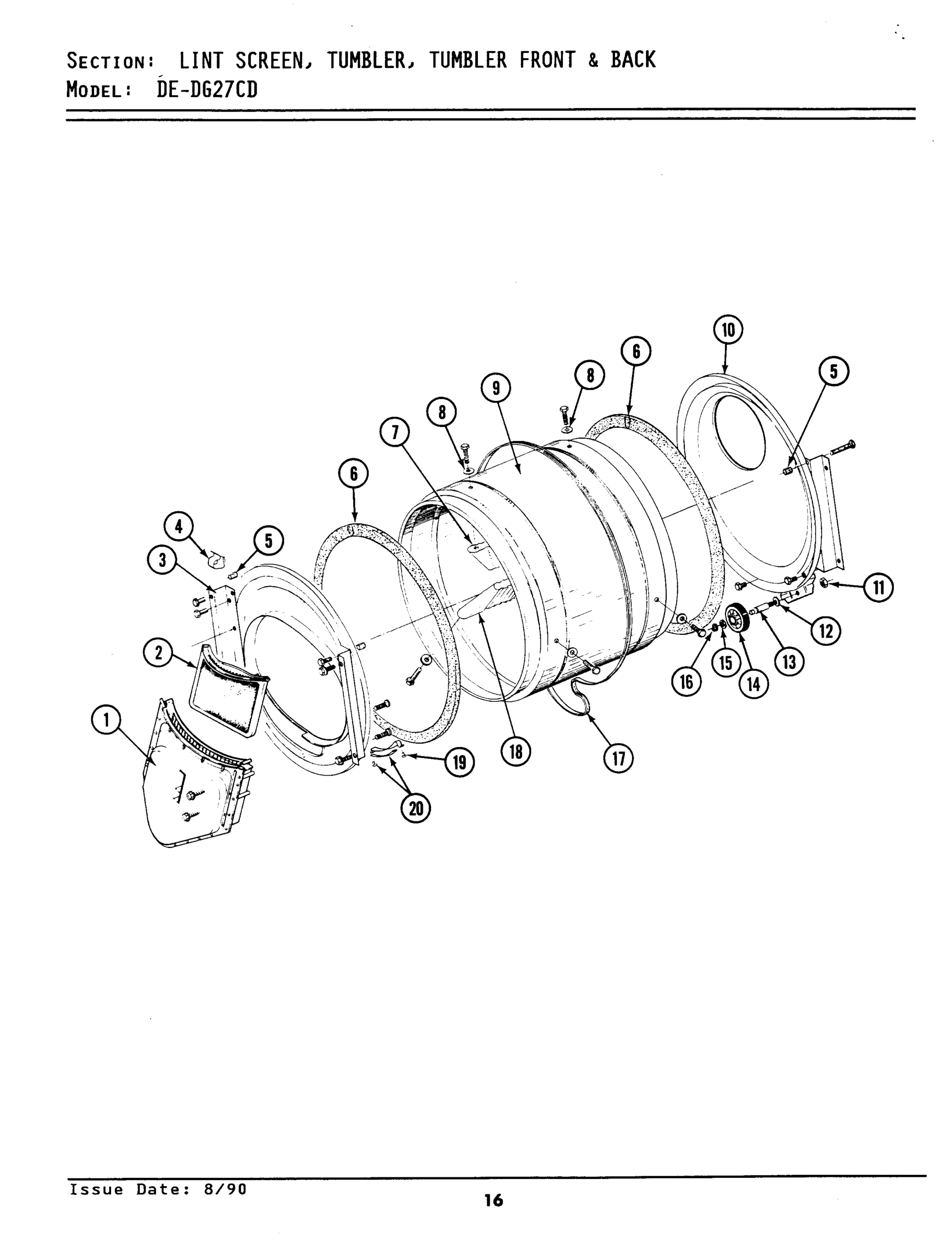 06 - LINT SCREEN, TUMBLER (FRONT & BACK)