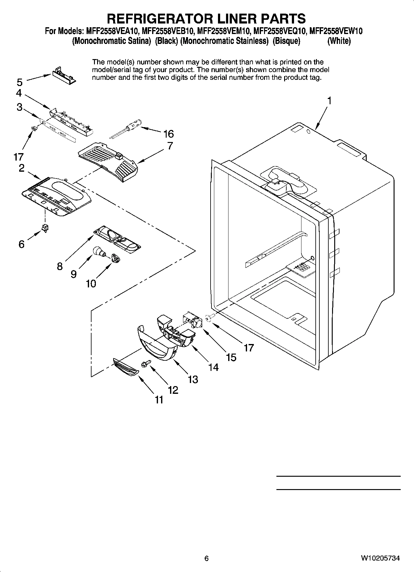 04 - REFRIGERATOR LINER PARTS