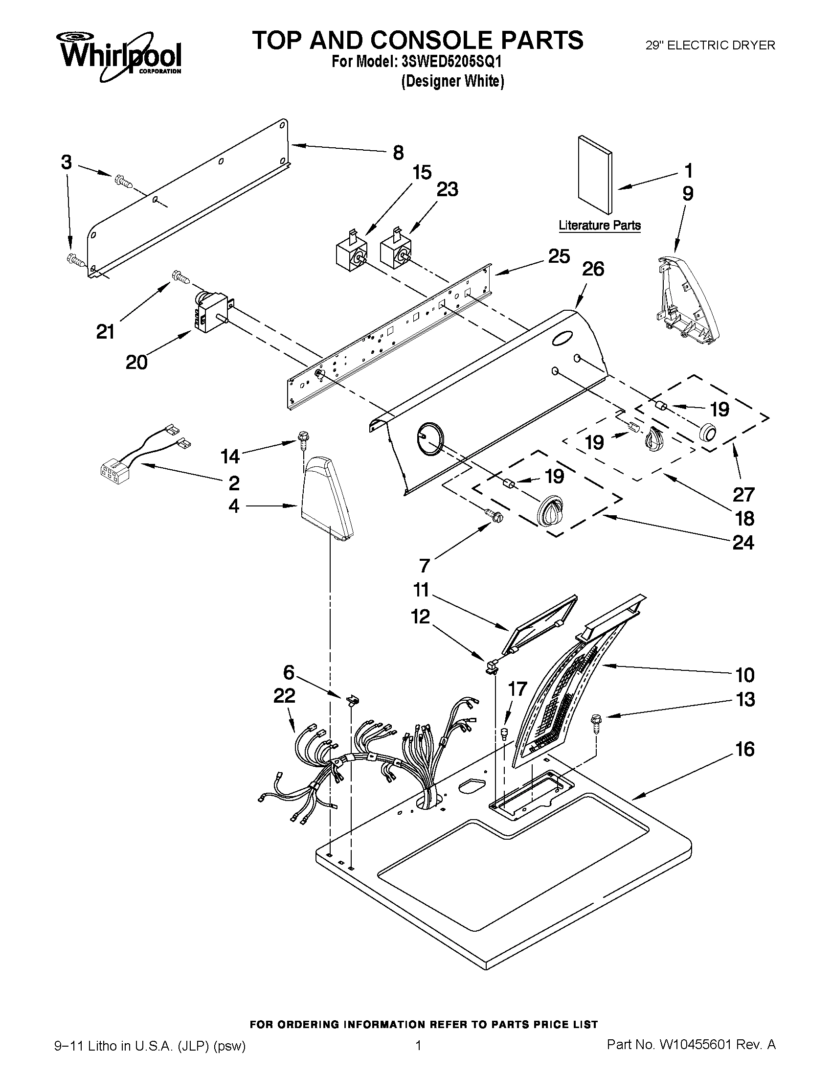 01 - TOP AND CONSOLE PARTS