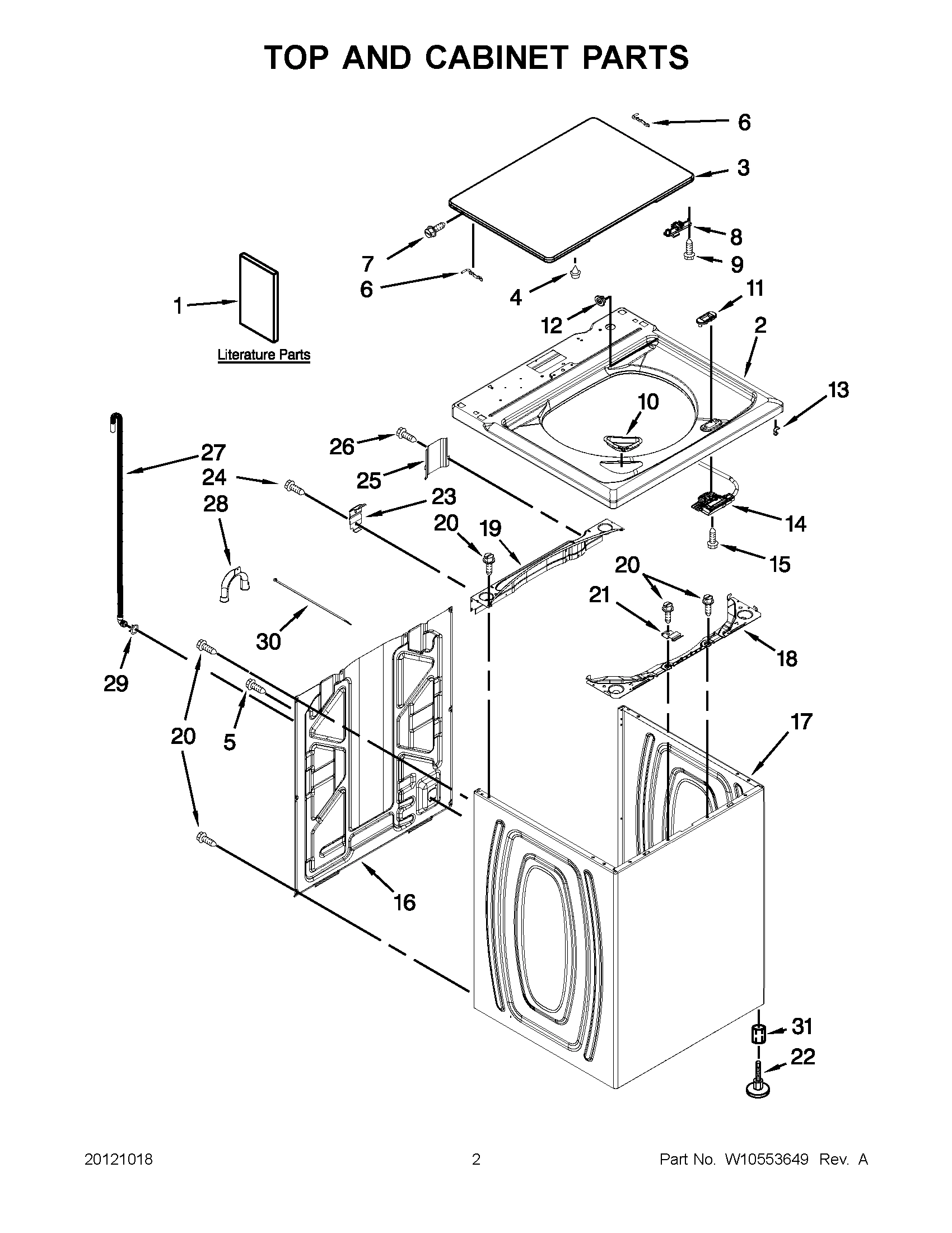 01 - TOP AND CABINET PARTS