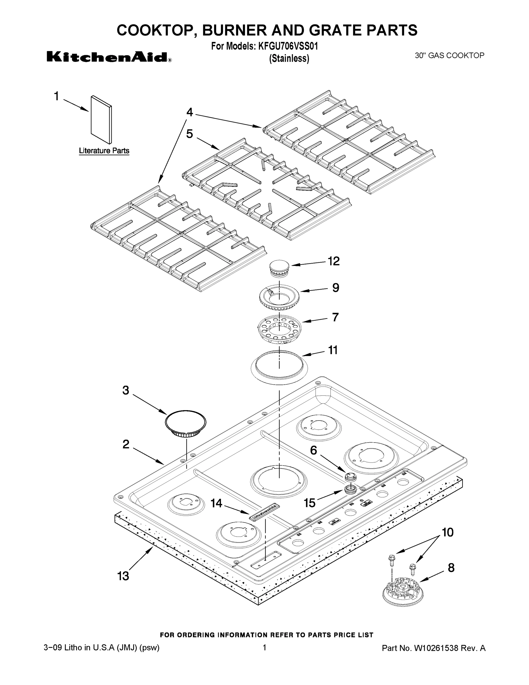 01 - COOKTOP, BURNER AND GRATE PARTS