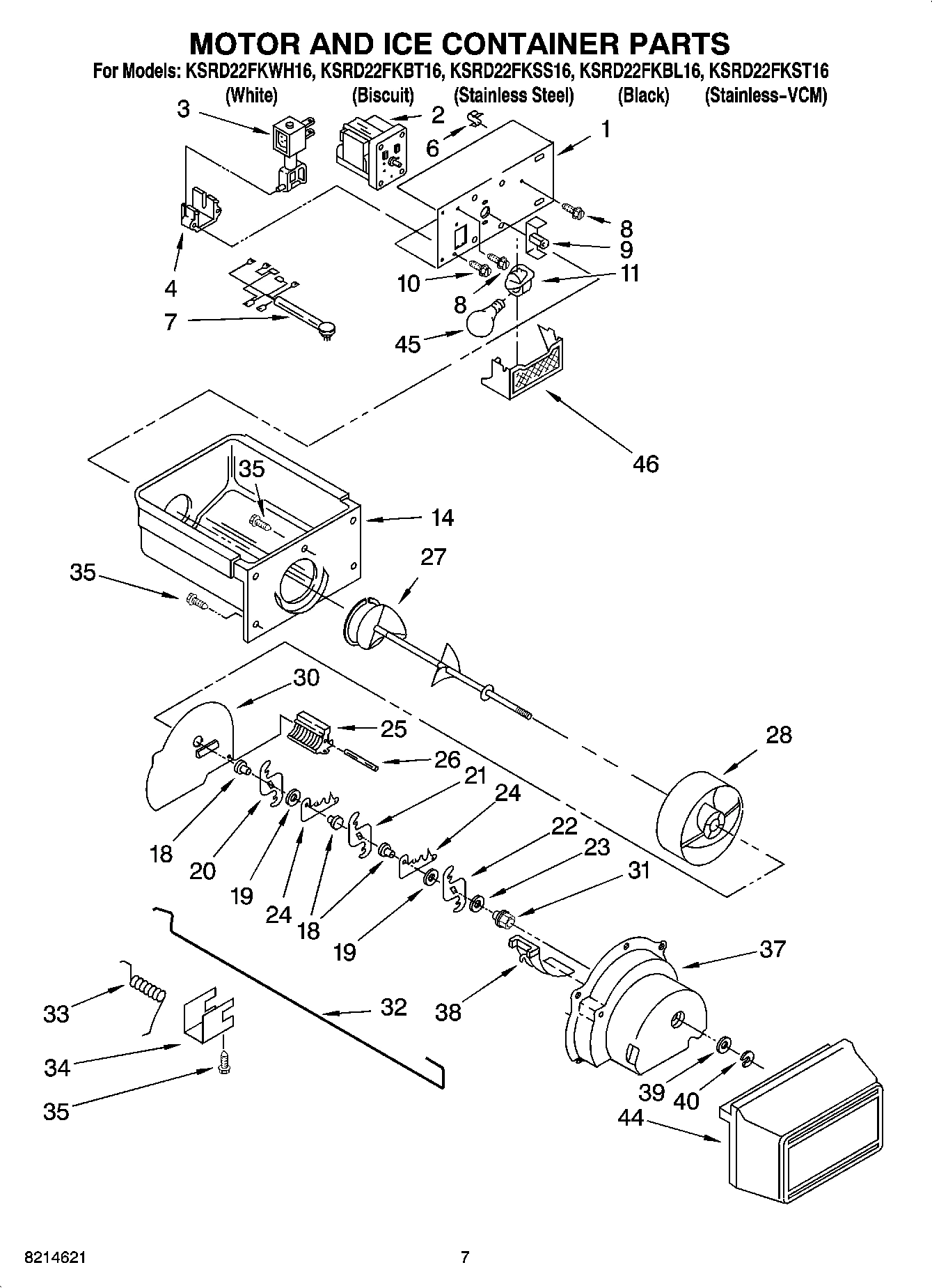 05 - MOTOR AND ICE CONTAINER PARTS