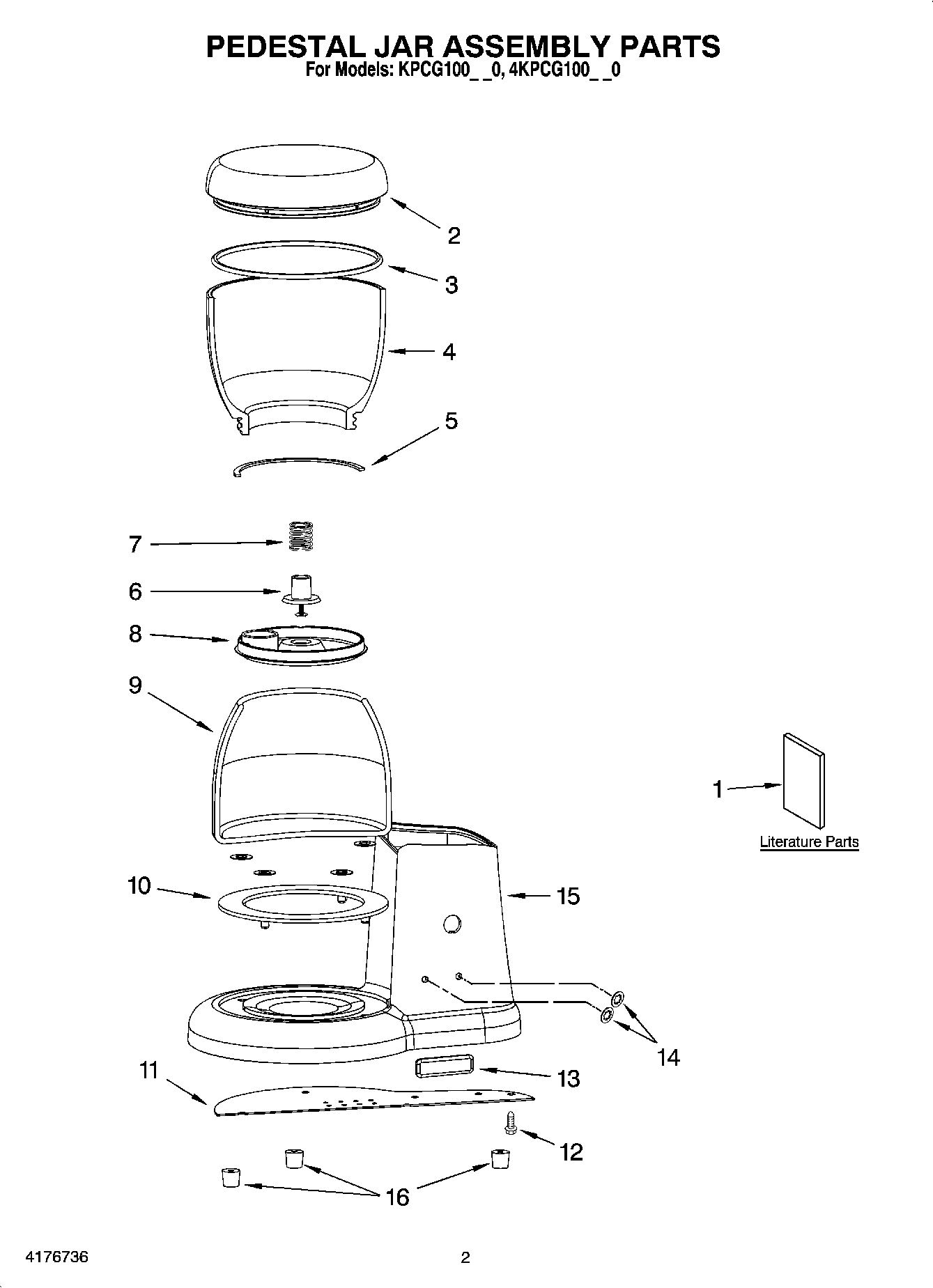 01 - PEDESTAL JAR ASSEMBLY PARTS