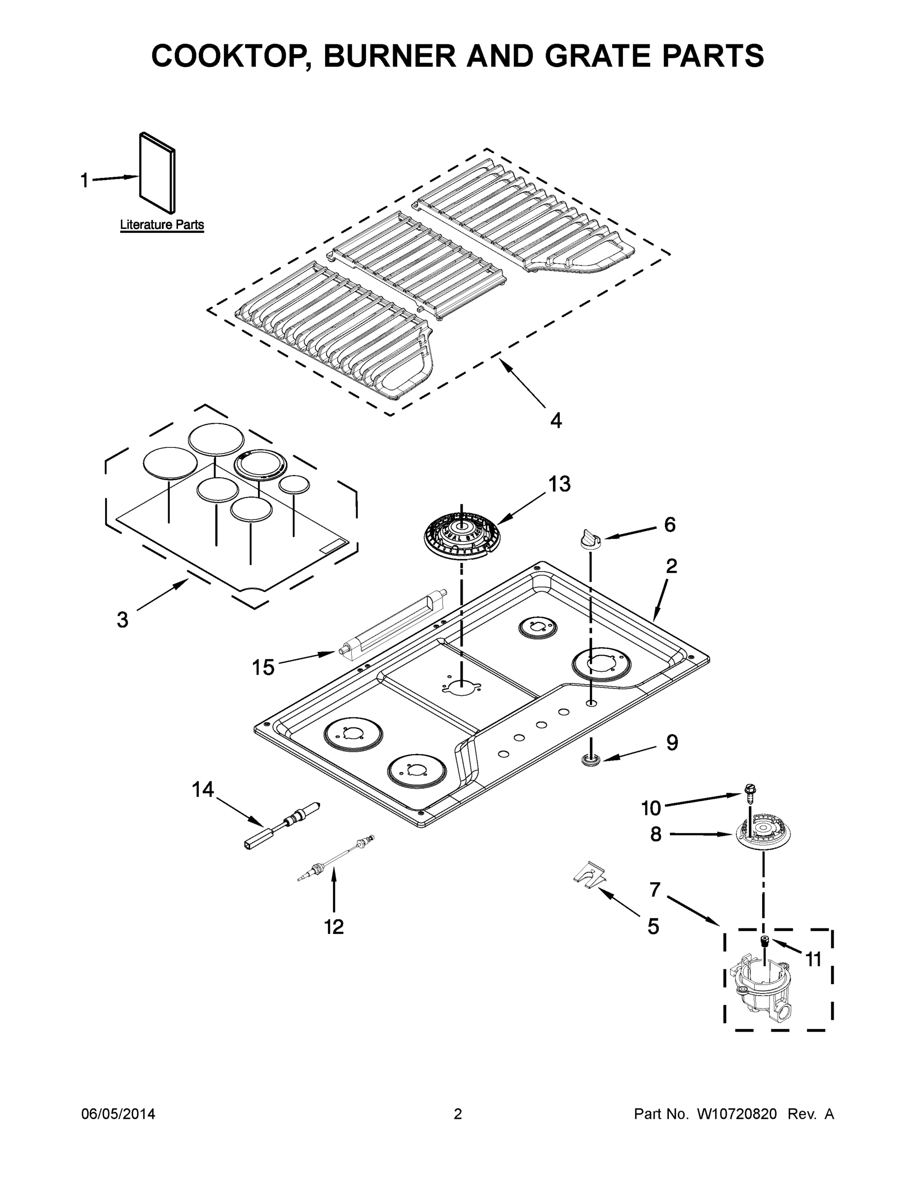 02 - COOKTOP, BURNER AND GRATE PARTS