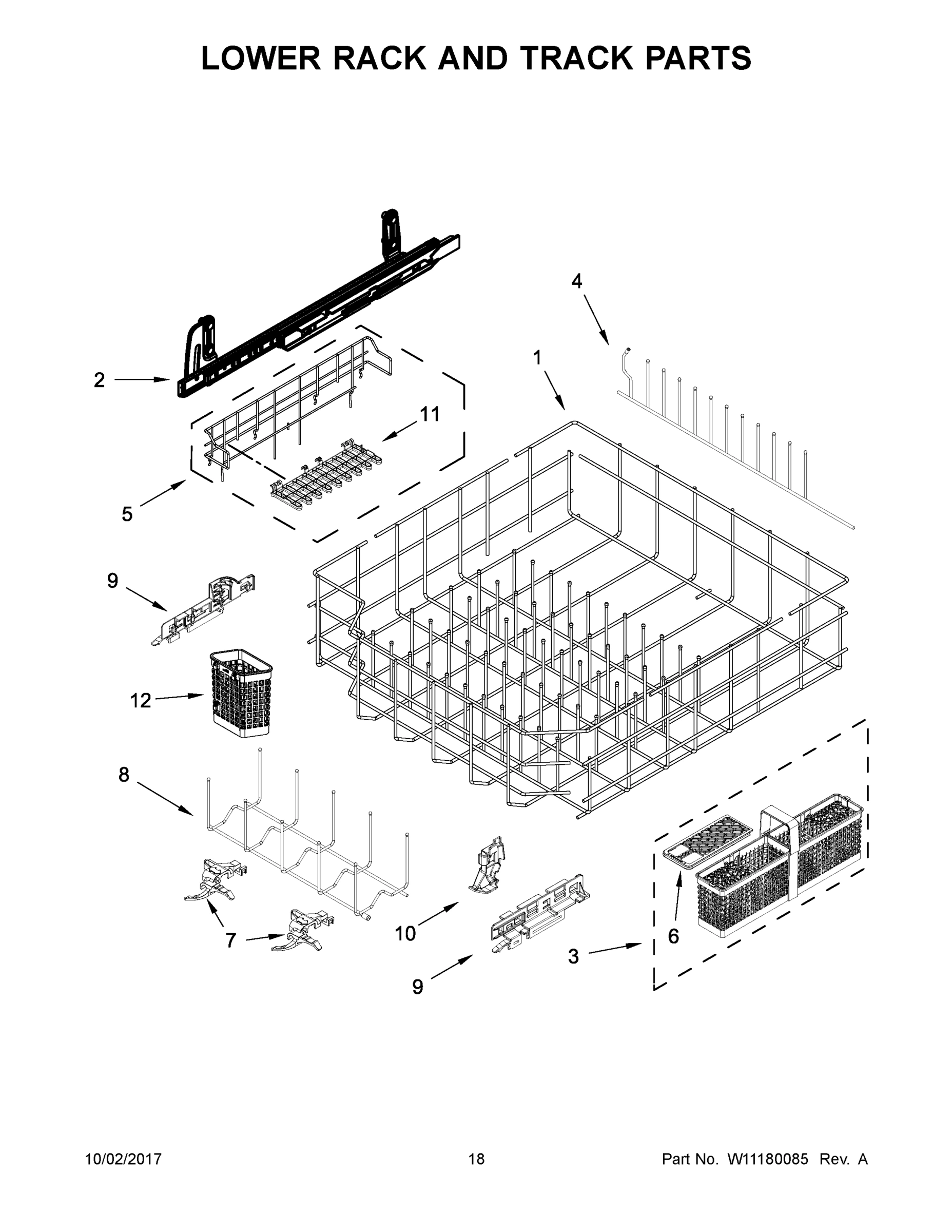 10 - LOWER RACK AND TRACK PARTS