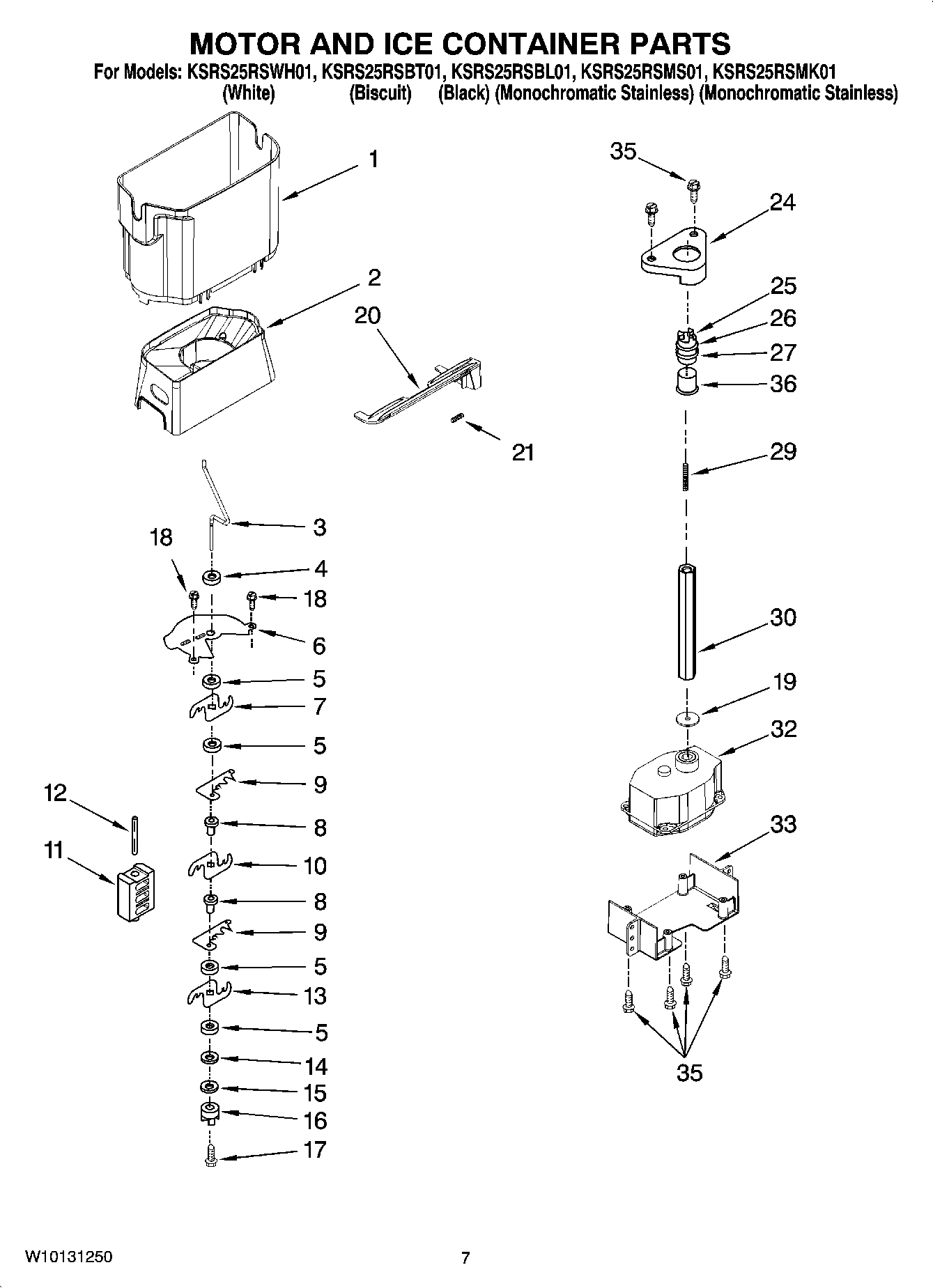 05 - MOTOR AND ICE CONTAINER PARTS