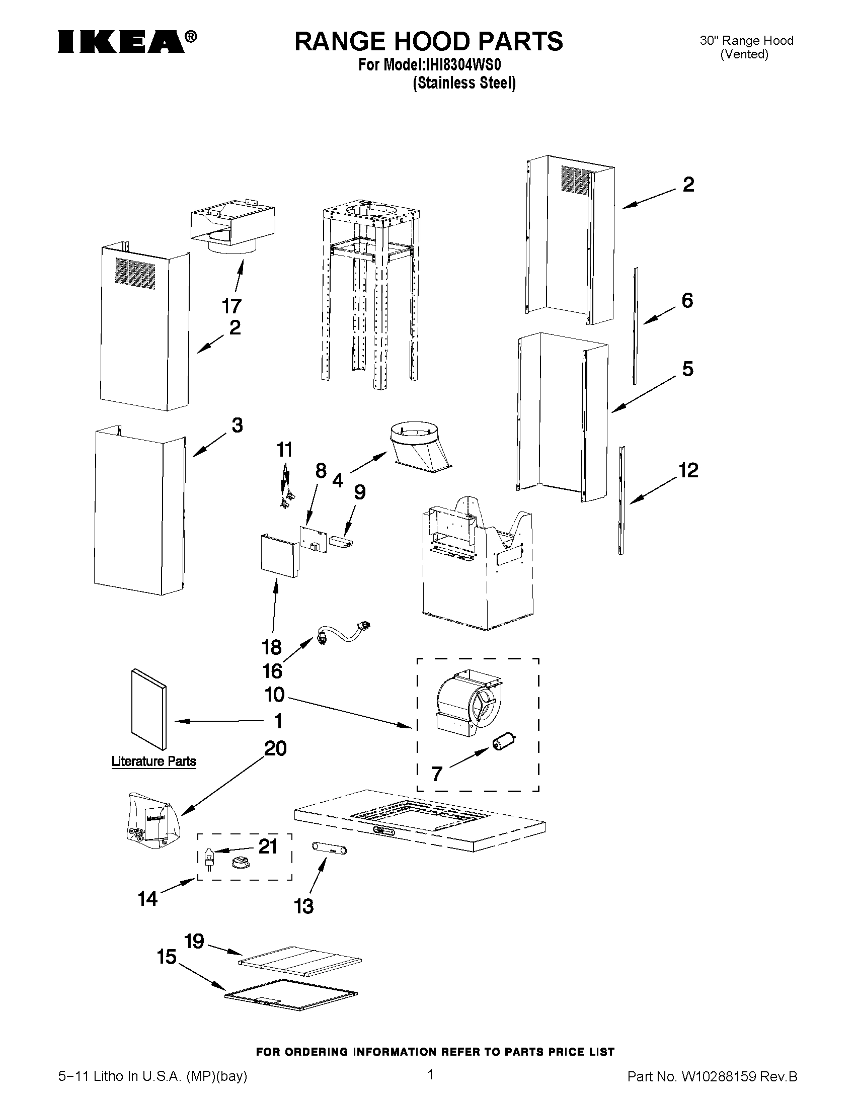 01 - RANGE HOOD PARTS
