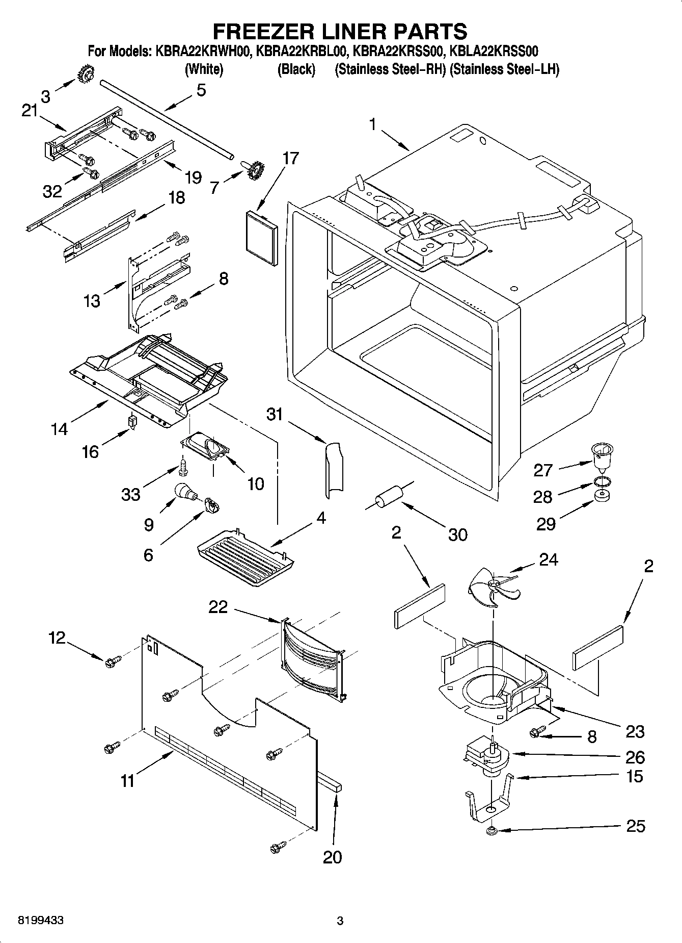 02 - FREEZER LINER PARTS