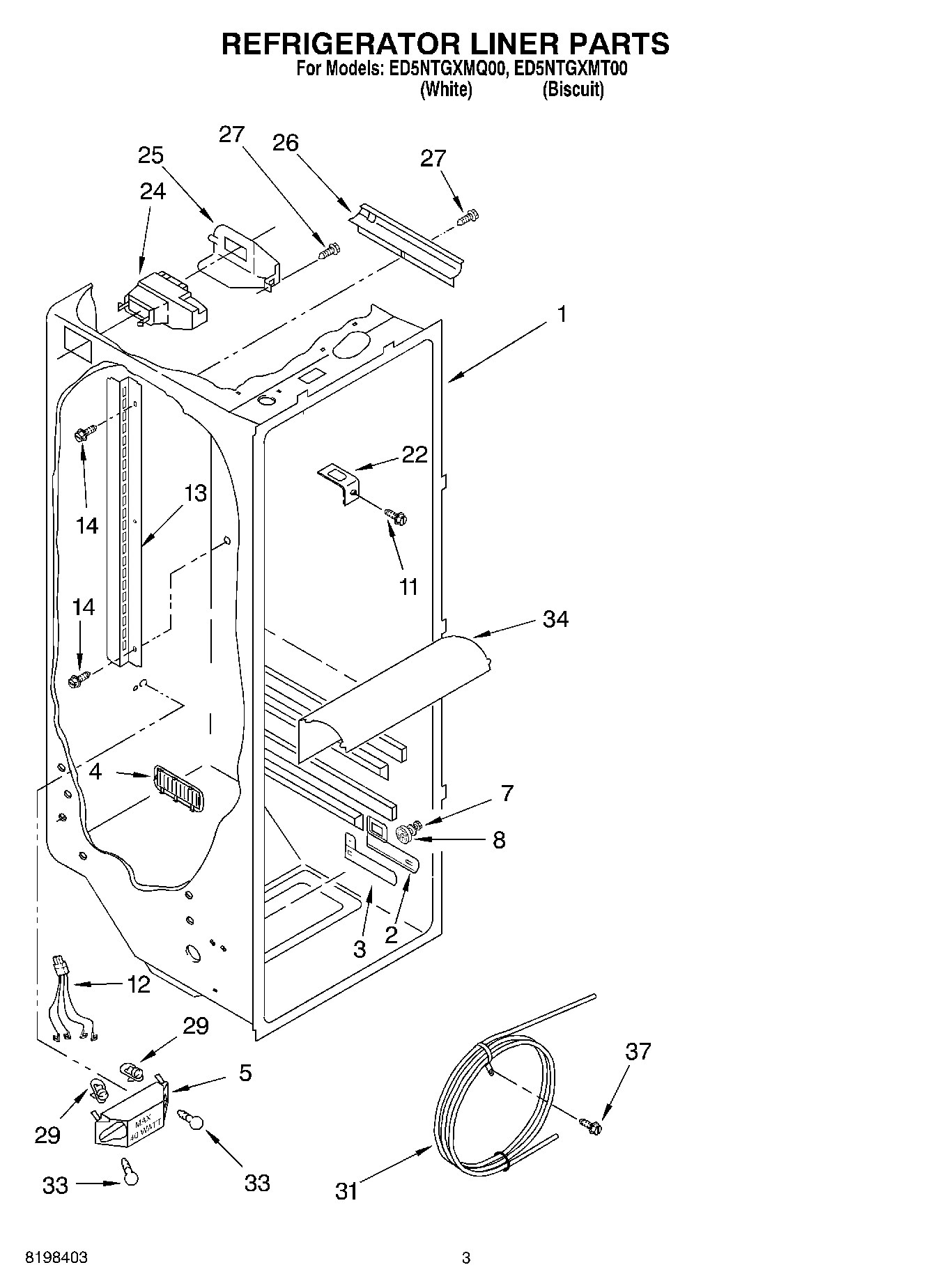 02 - REFRIGERATOR LINER PARTS