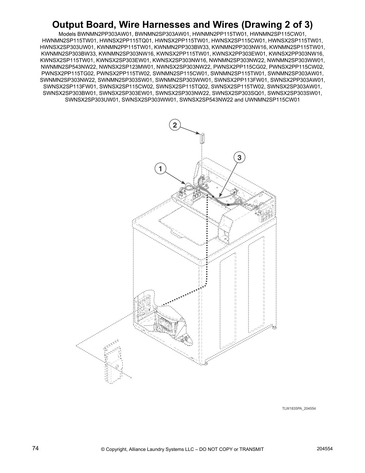 Output Board, Wire Harnesses and Wires (Drawing 2 of 3)
