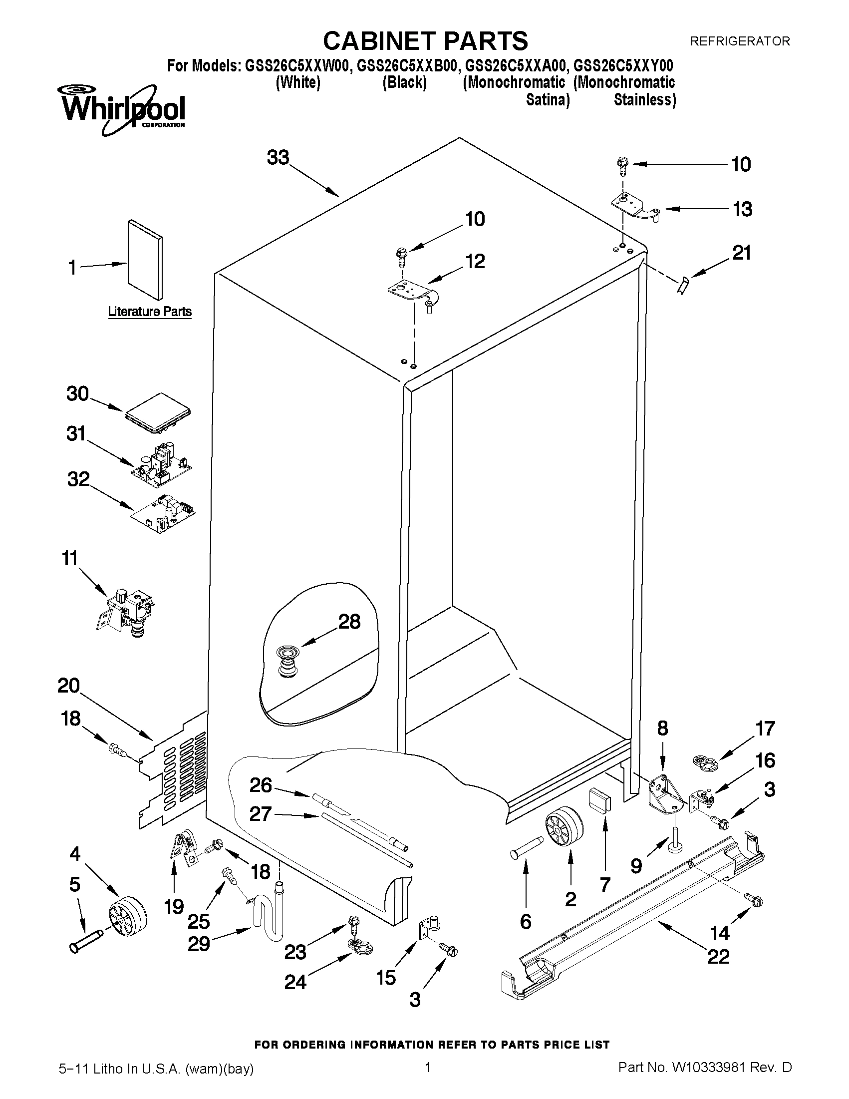 01 - CABINET PARTS