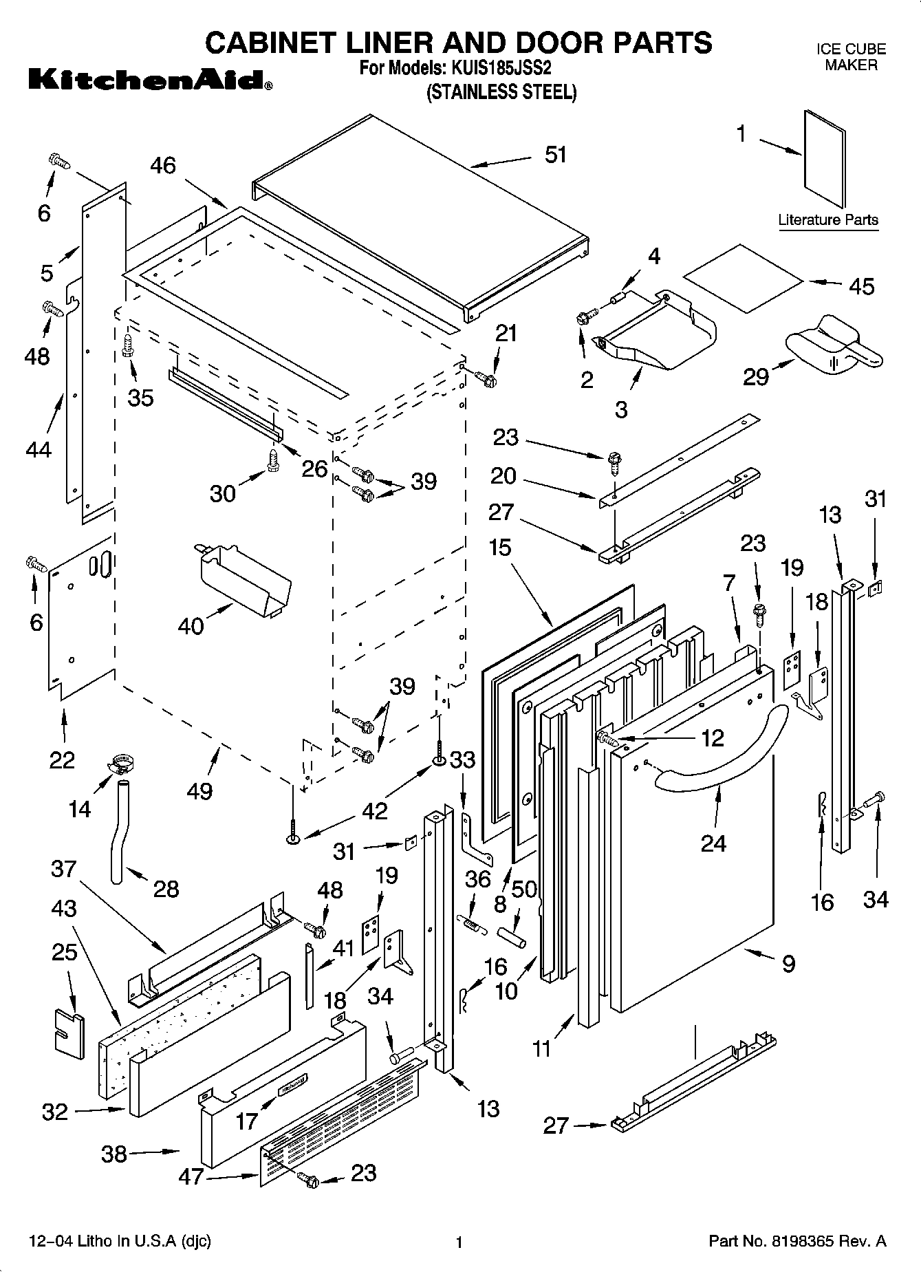 01 - CABINET LINER AND DOOR PARTS