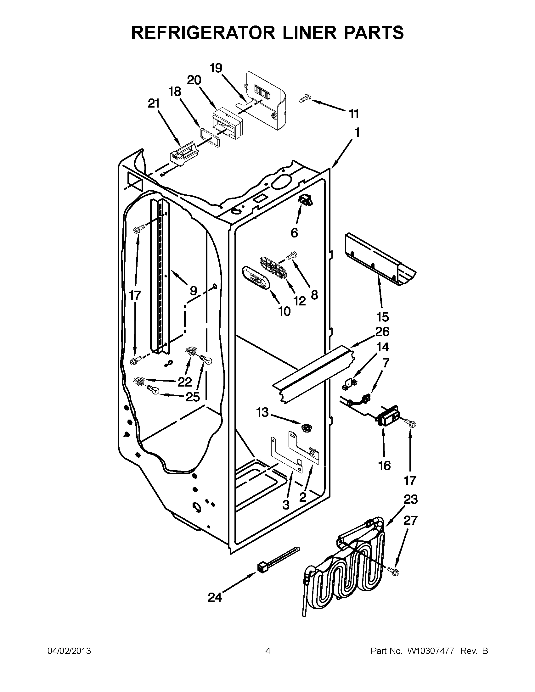 02 - REFRIGERATOR LINER PARTS