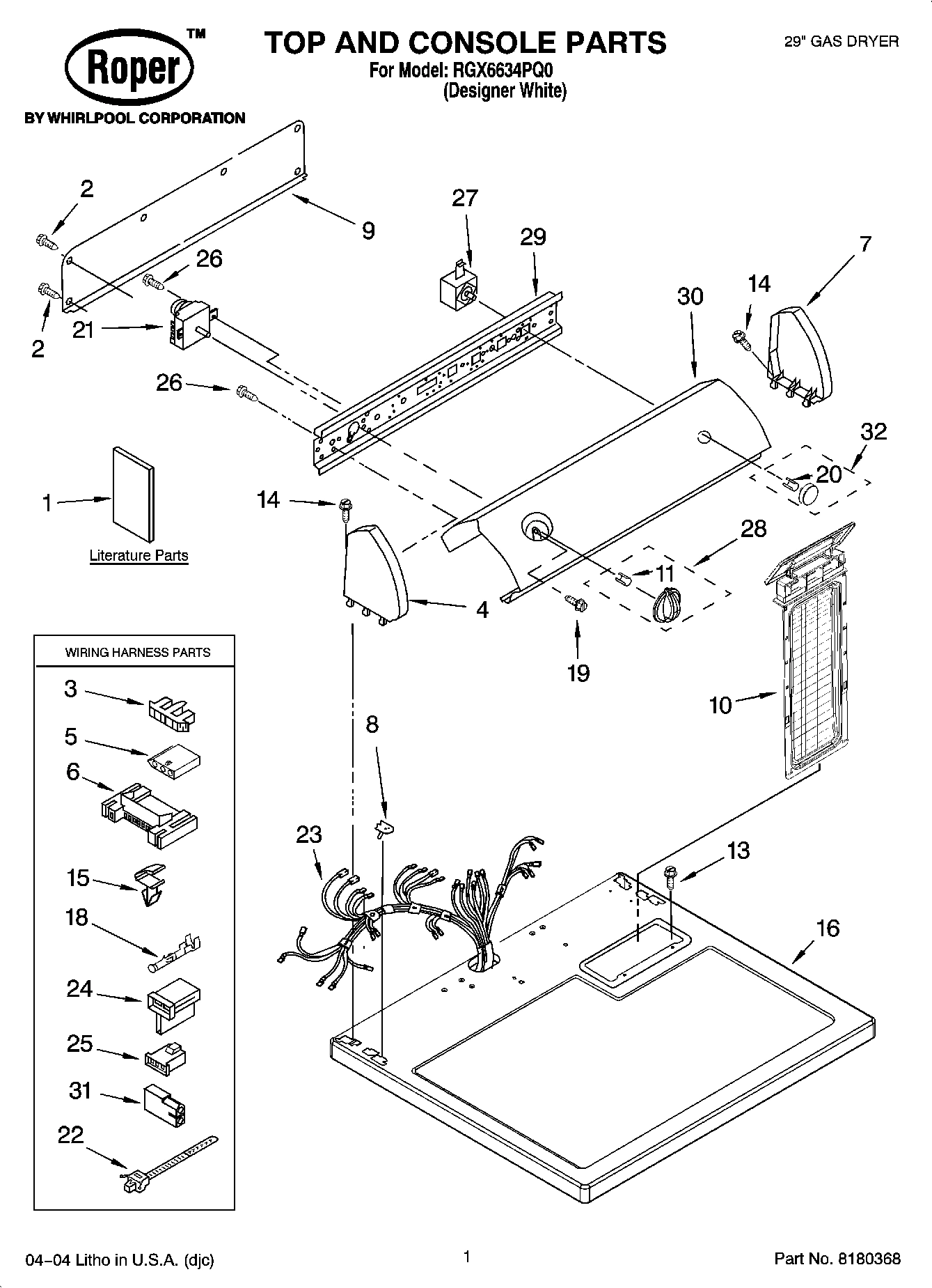 01 - TOP AND CONSOLE PARTS