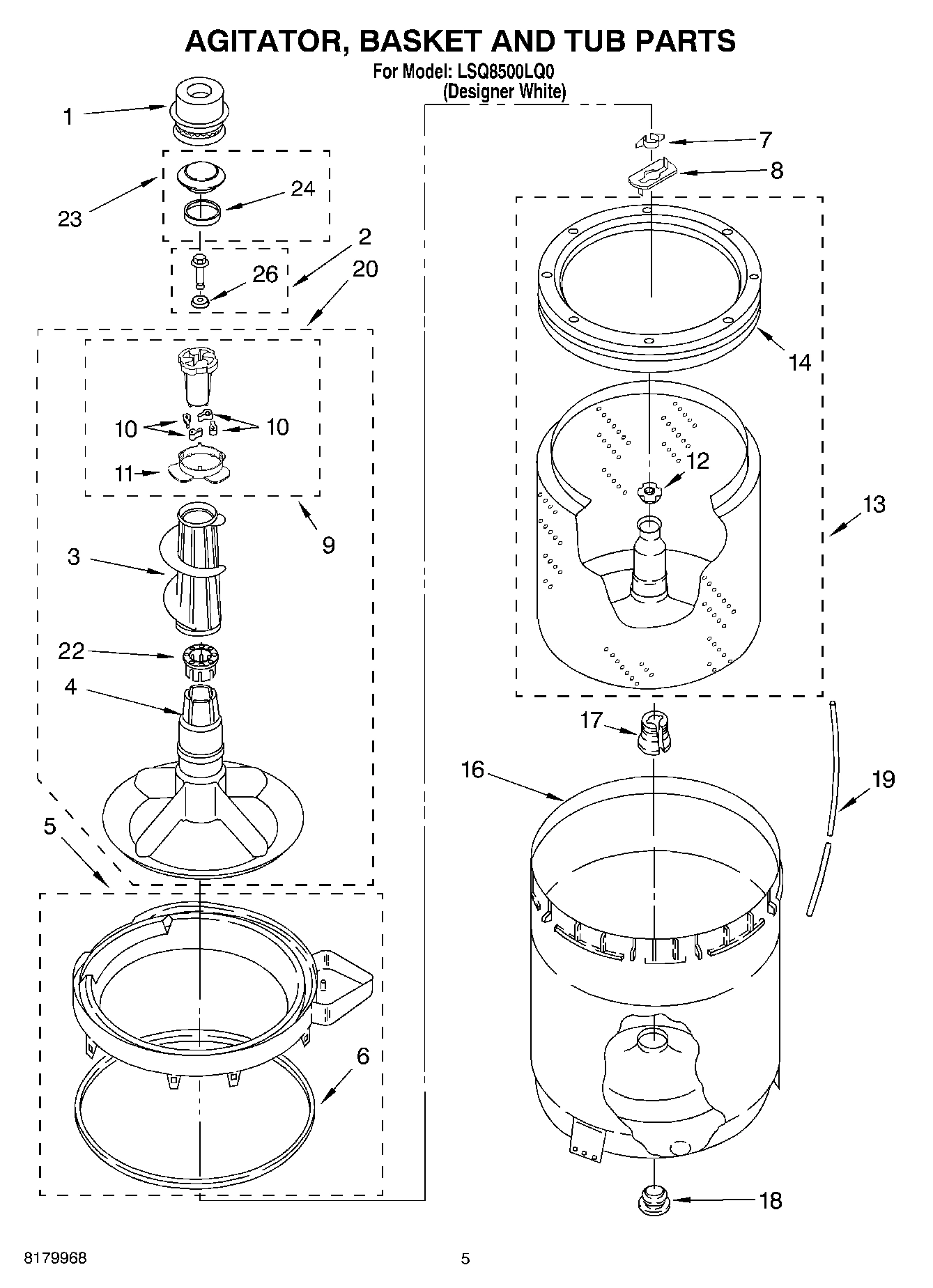 03 - AGITATOR, BASKET AND TUB PARTS