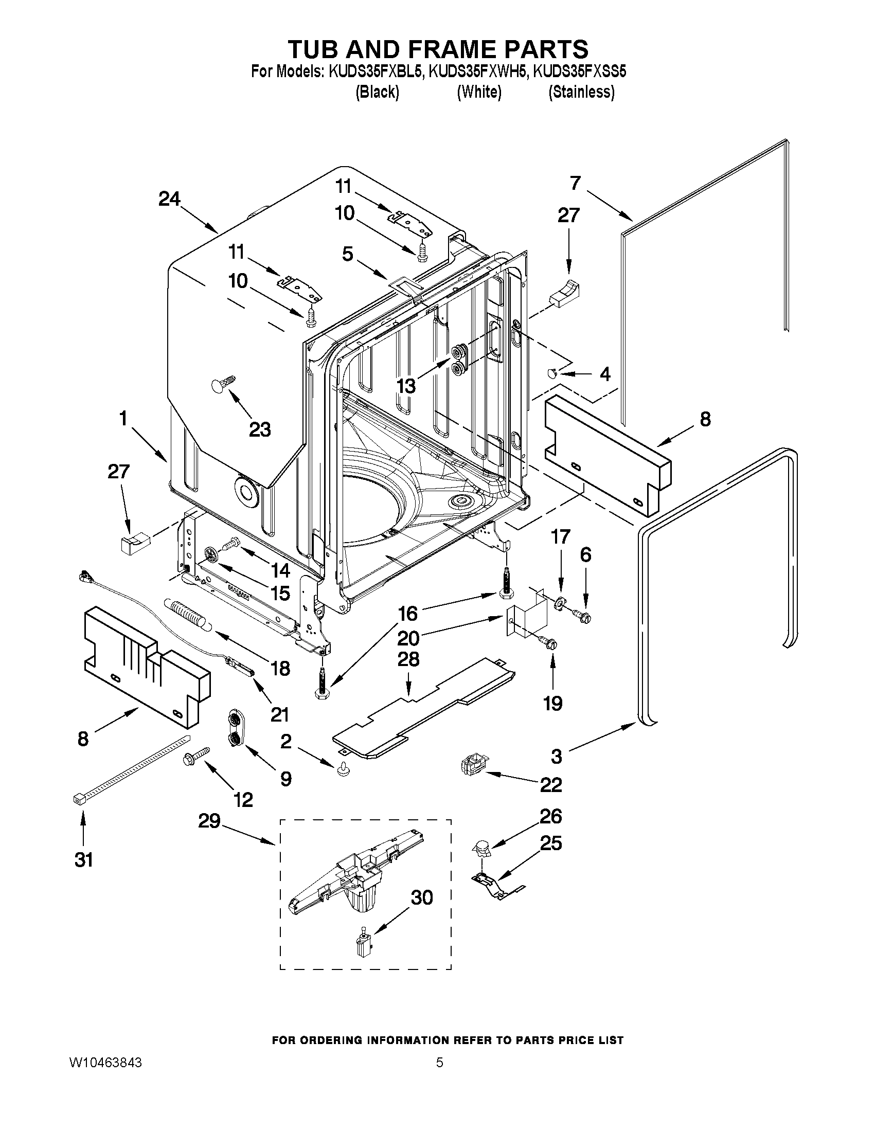 05 - TUB AND FRAME PARTS