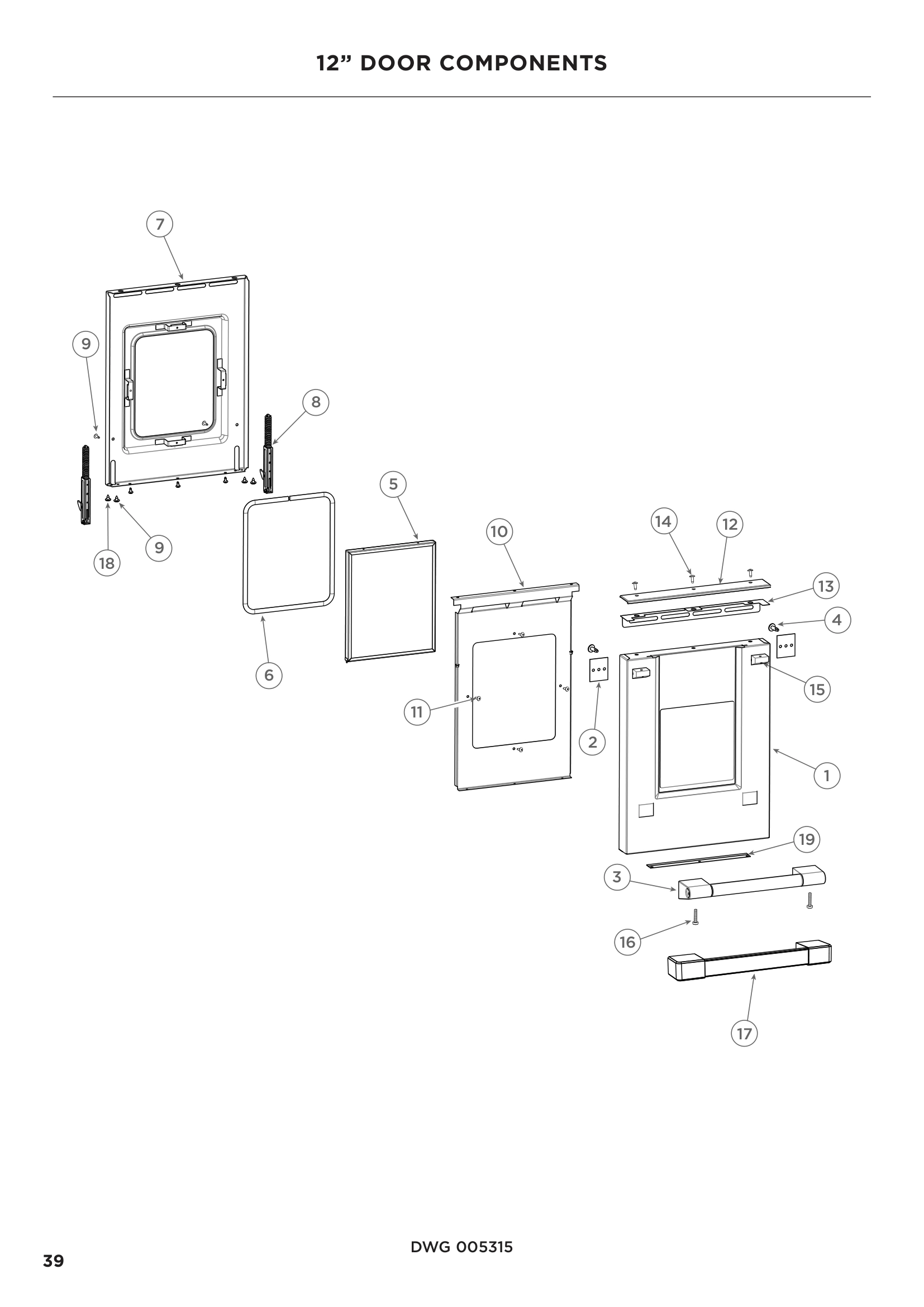 12” DOOR COMPONENTS