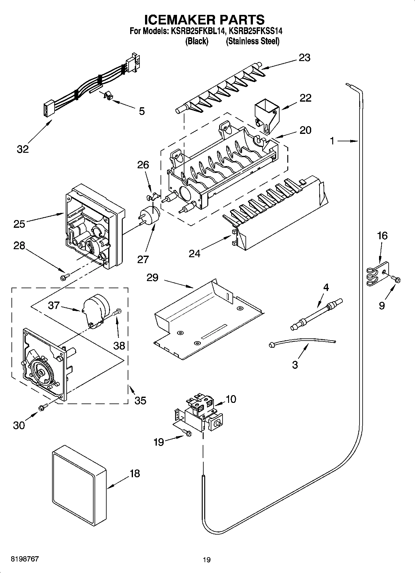 12 - ICEMAKER PARTS, PARTS NOT ILLUSTRATED
