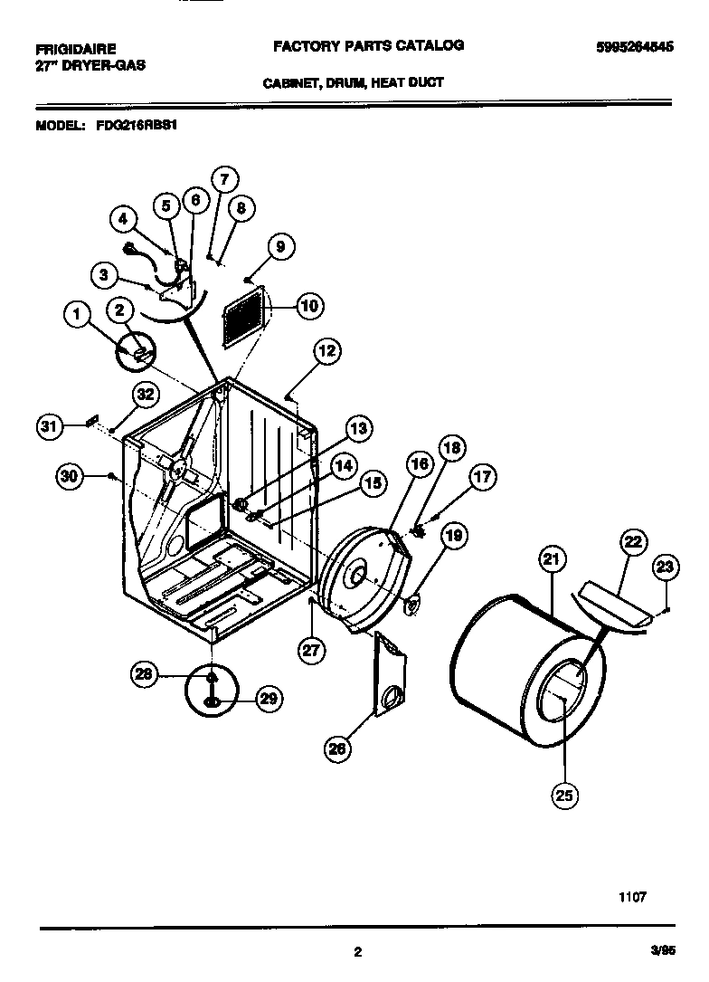02 - CABINET, DRUM, HEAT DUCT