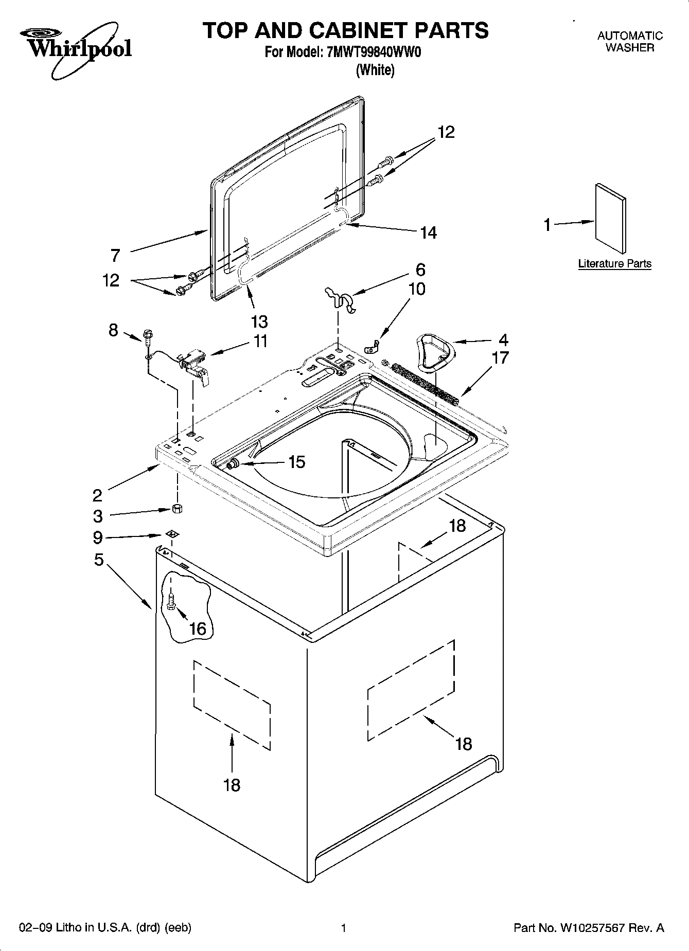 01 - TOP AND CABINET PARTS