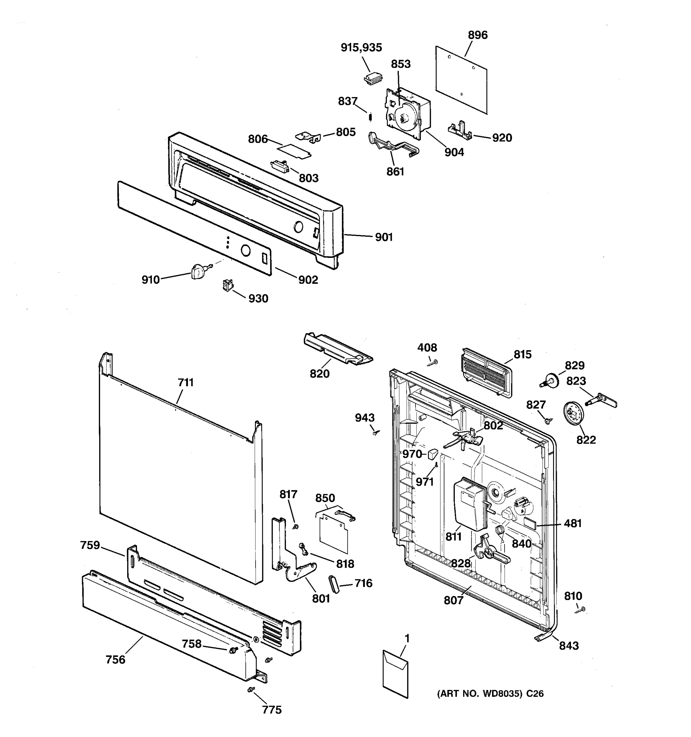 ESCUTCHEON & DOOR ASSEMBLY