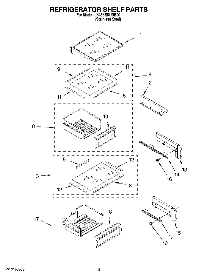 07 - REFRIGERATOR SHELF PARTS